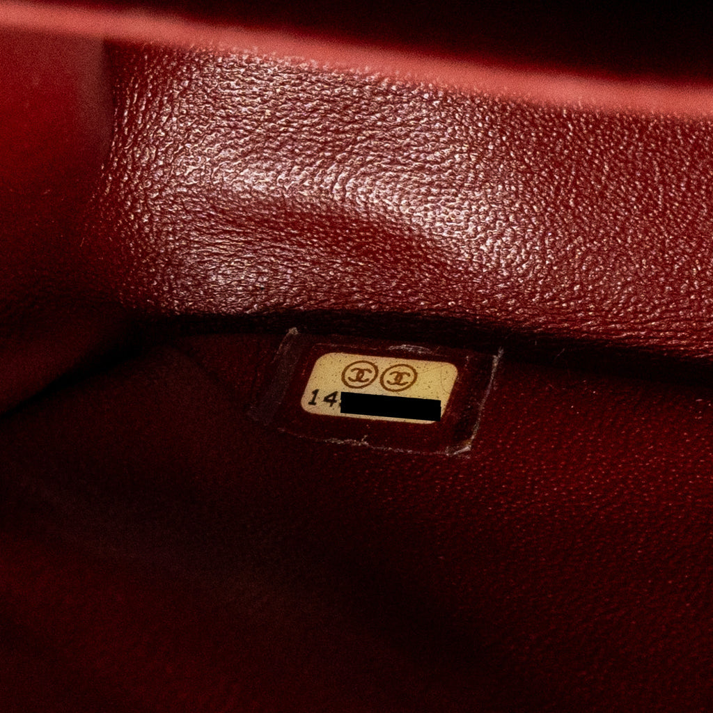 CHANEL CLASSIC JUMBO DOUBLE FLAP BAG CAVIAR DARK RED SHW