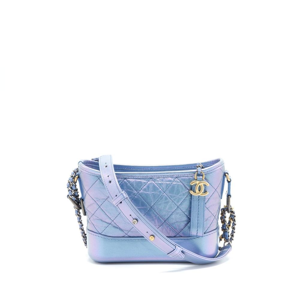 CHANEL SMALL GABRIELLE HOBO BAG IRIDESCENT BLUE