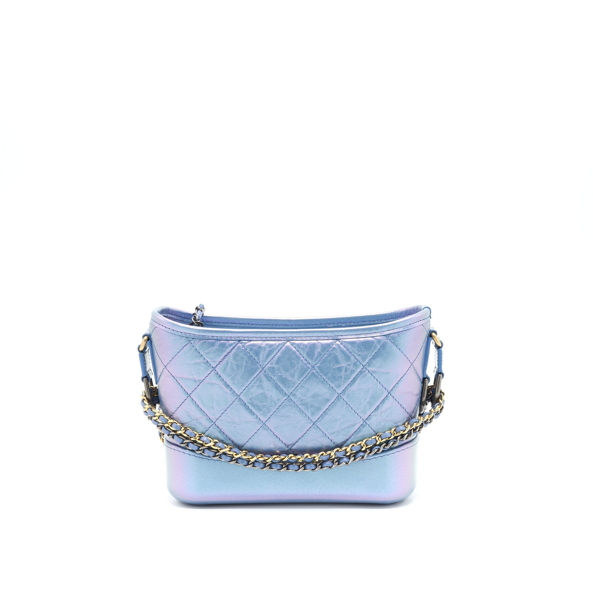 CHANEL SMALL GABRIELLE HOBO BAG IRIDESCENT BLUE
