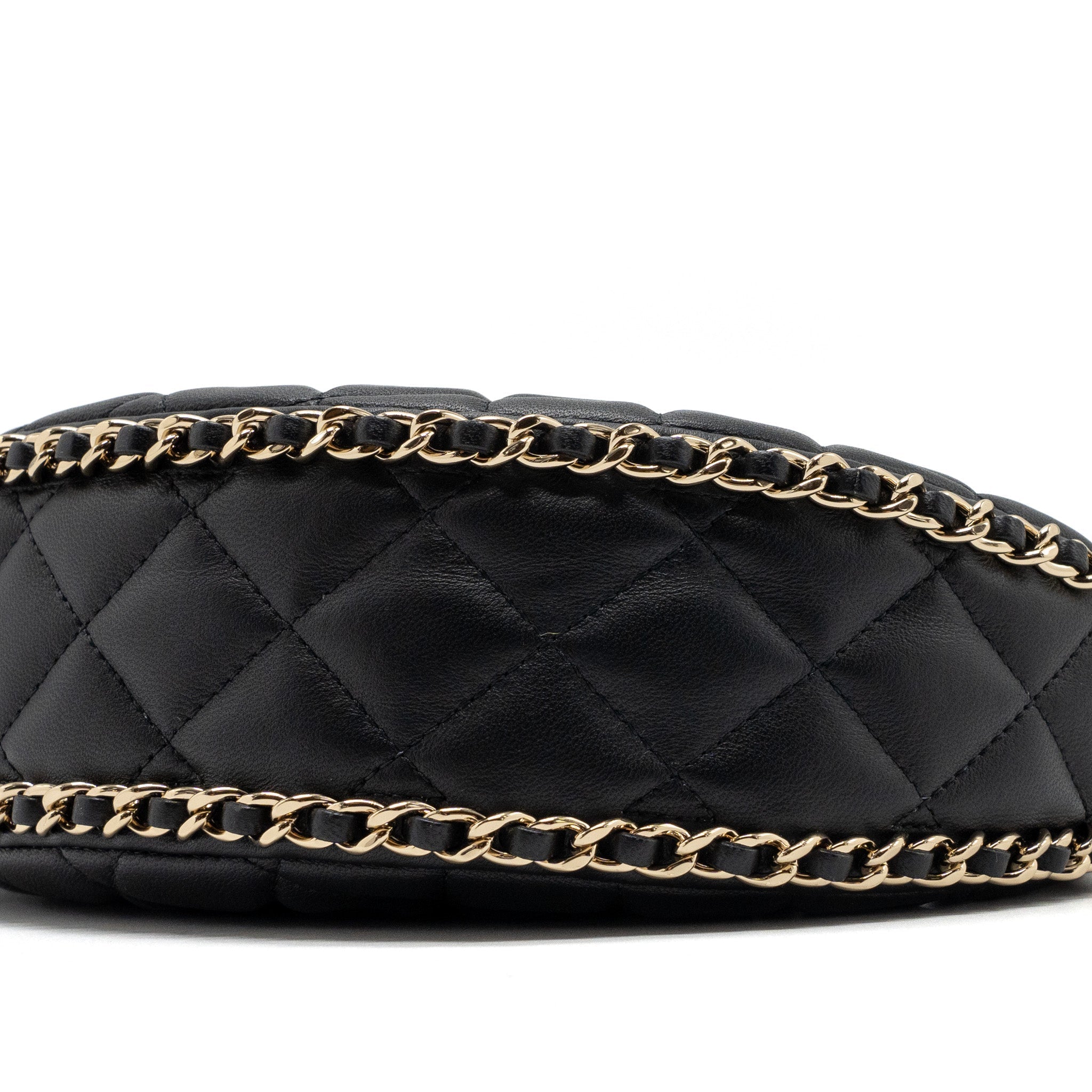 CHANEL SMALL MOON HOBO BAG LAMBSKIN BLACK LGHW (MICROCHIP)