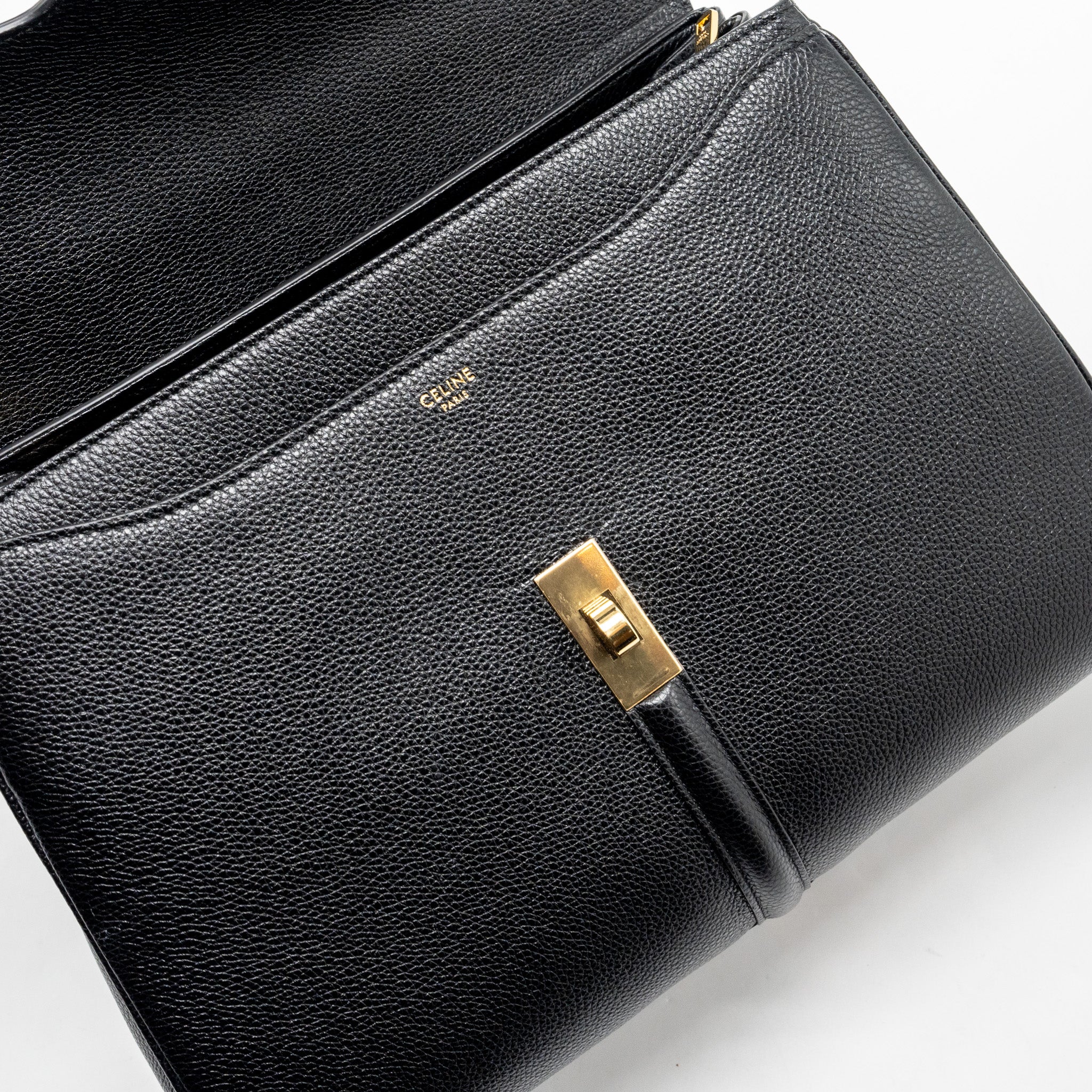 CELINE 16 BAG GRAINED CALFSKIN BLACK GHW