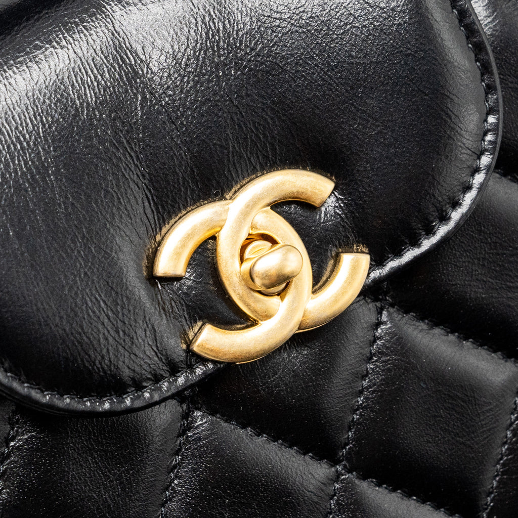 CHANEL 23K MINI SHOPPING TOTE KELLY BAG CALFSKIN BLACK GHW (MICROCHIP)