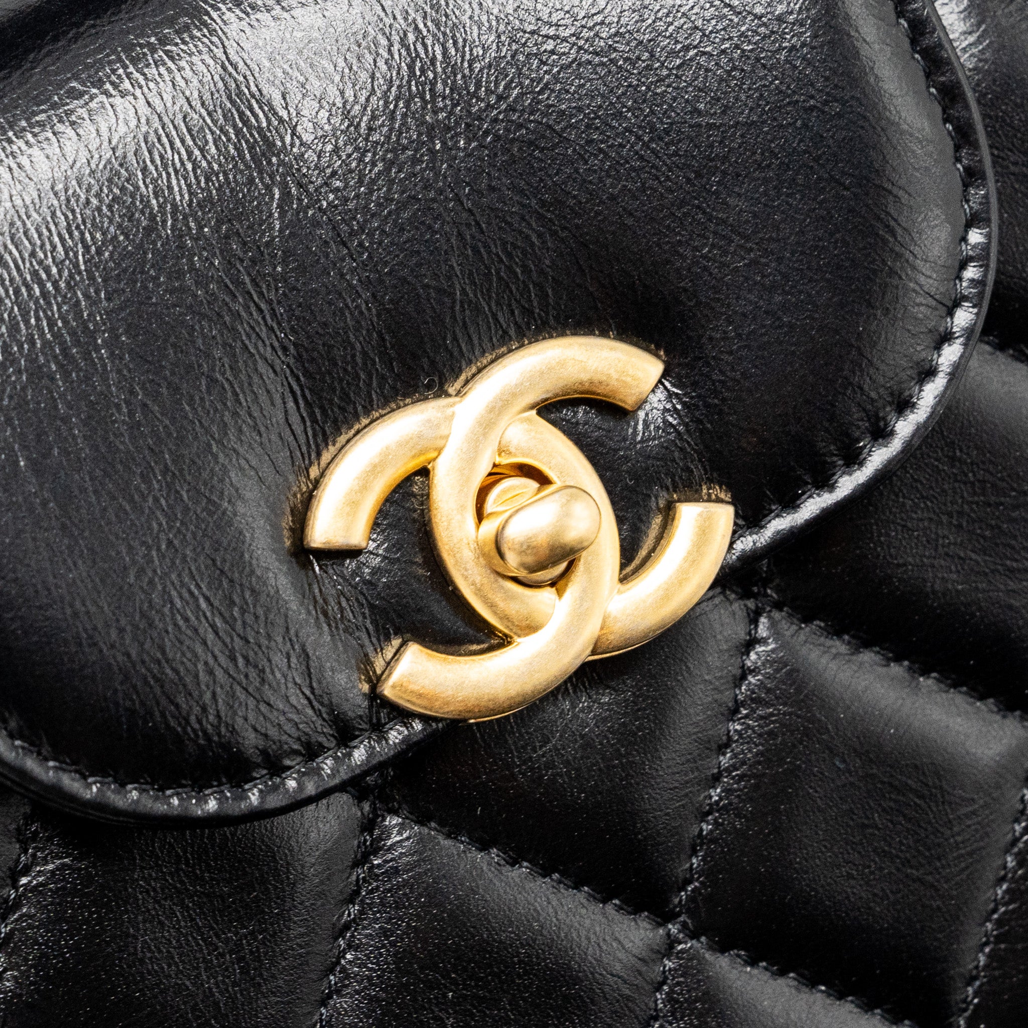 CHANEL 23K MINI SHOPPING TOTE KELLY BAG CALFSKIN BLACK GHW (MICROCHIP)