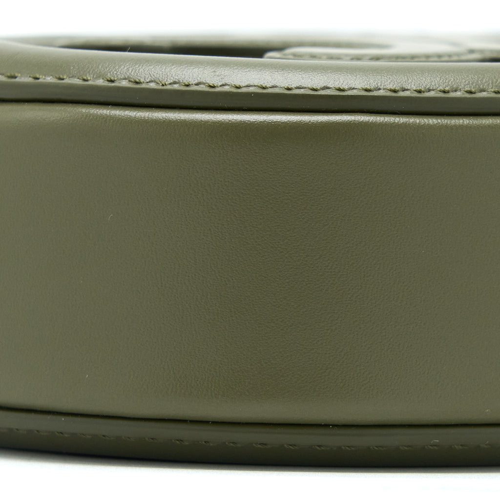 CELINE CROSSBODY OVAL PURSE CALFSKIN OLIVE GREEN GHW