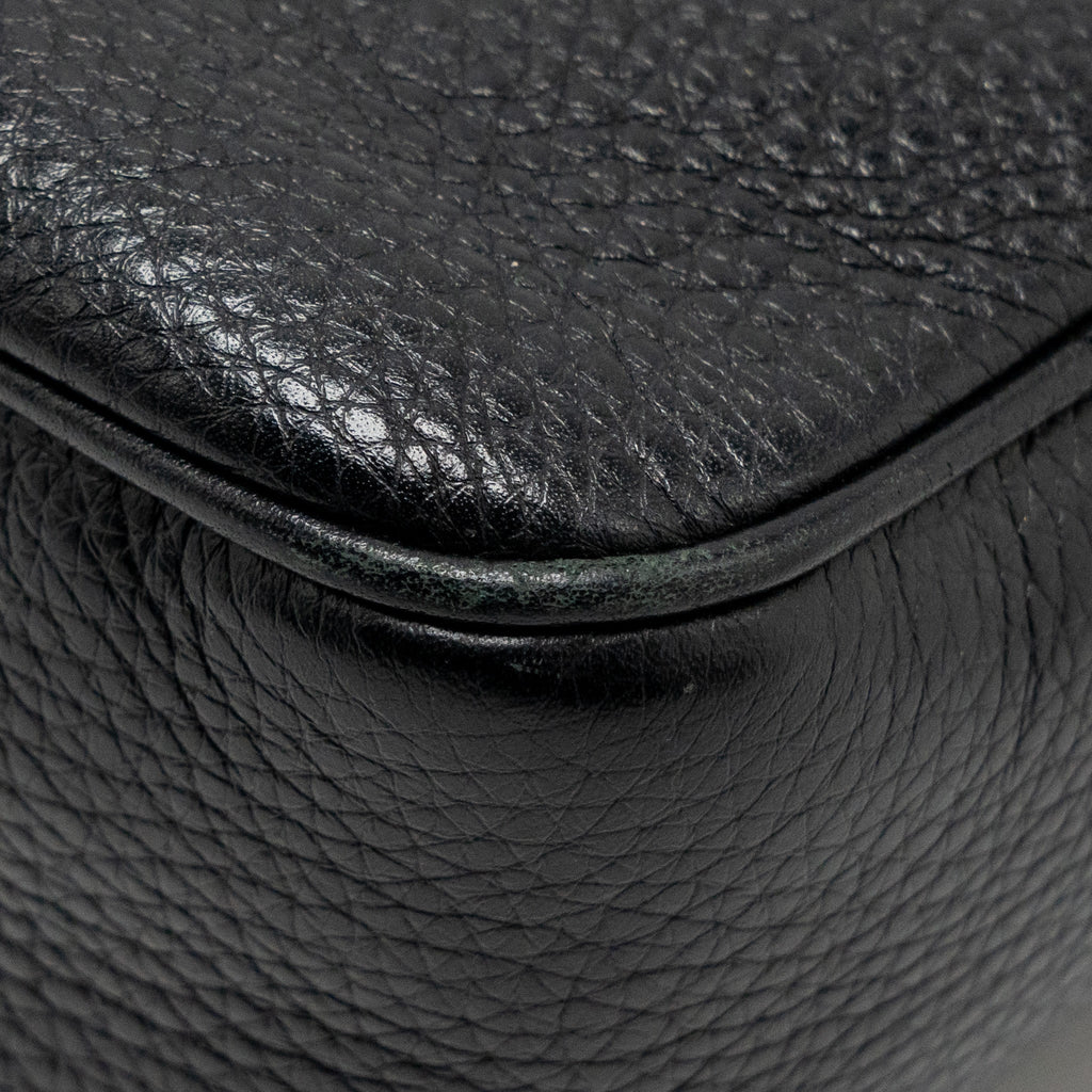 GUCCI SOHO DISCO CAMERA CROSSBODY BAG CALFSKIN BLACK LGHW