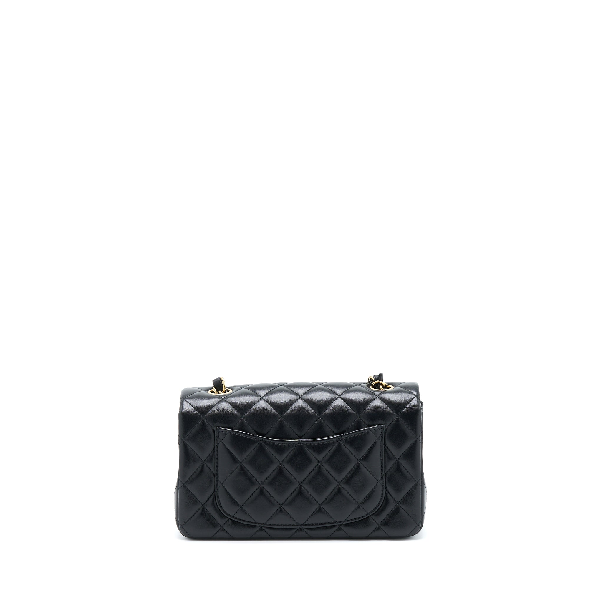 CHANEL MINI RECTANGULAR LAMBSKIN BLACK LGHW(MICROCHIP)