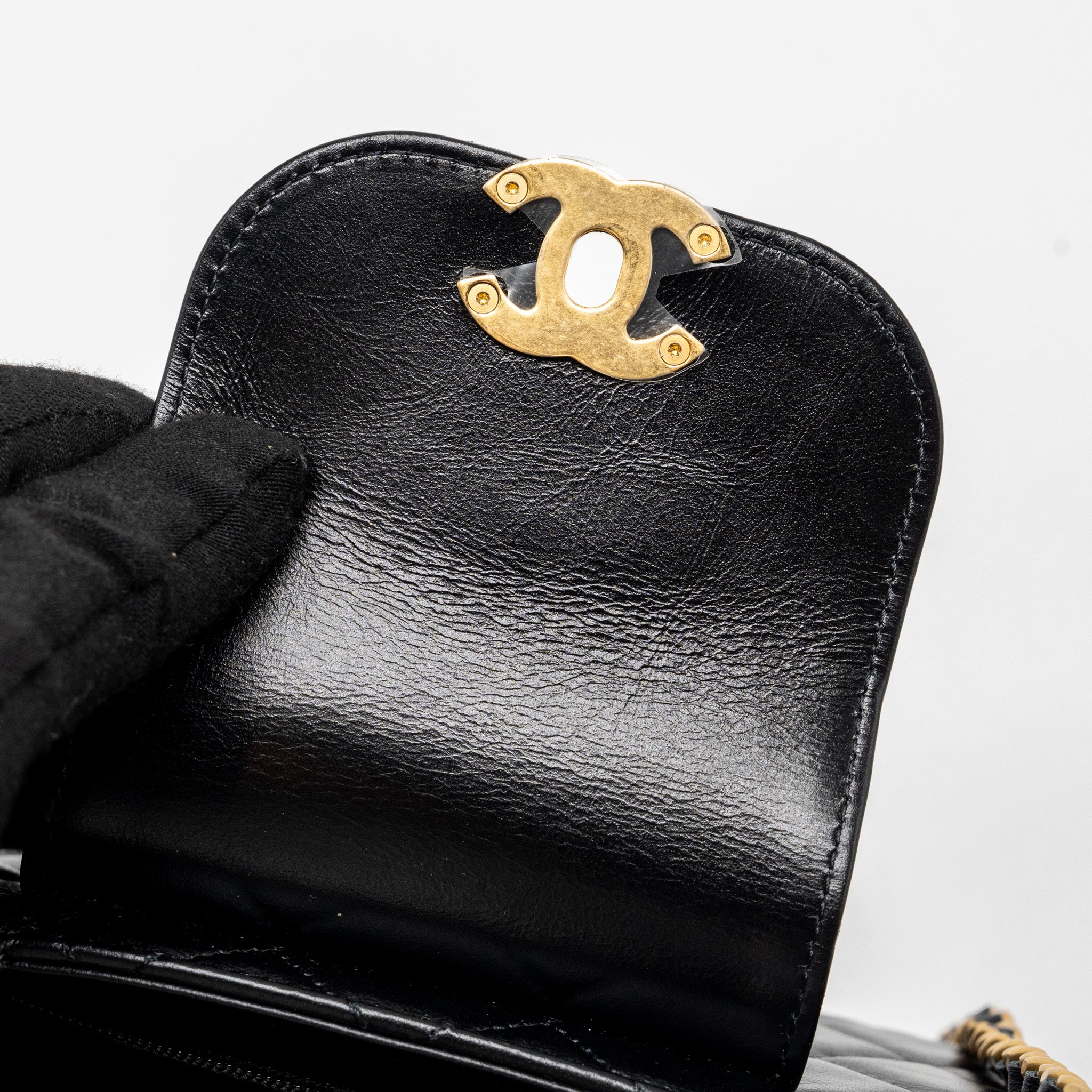 CHANEL 23K MINI SHOPPING TOTE KELLY BAG CALFSKIN BLACK GHW (MICROCHIP)
