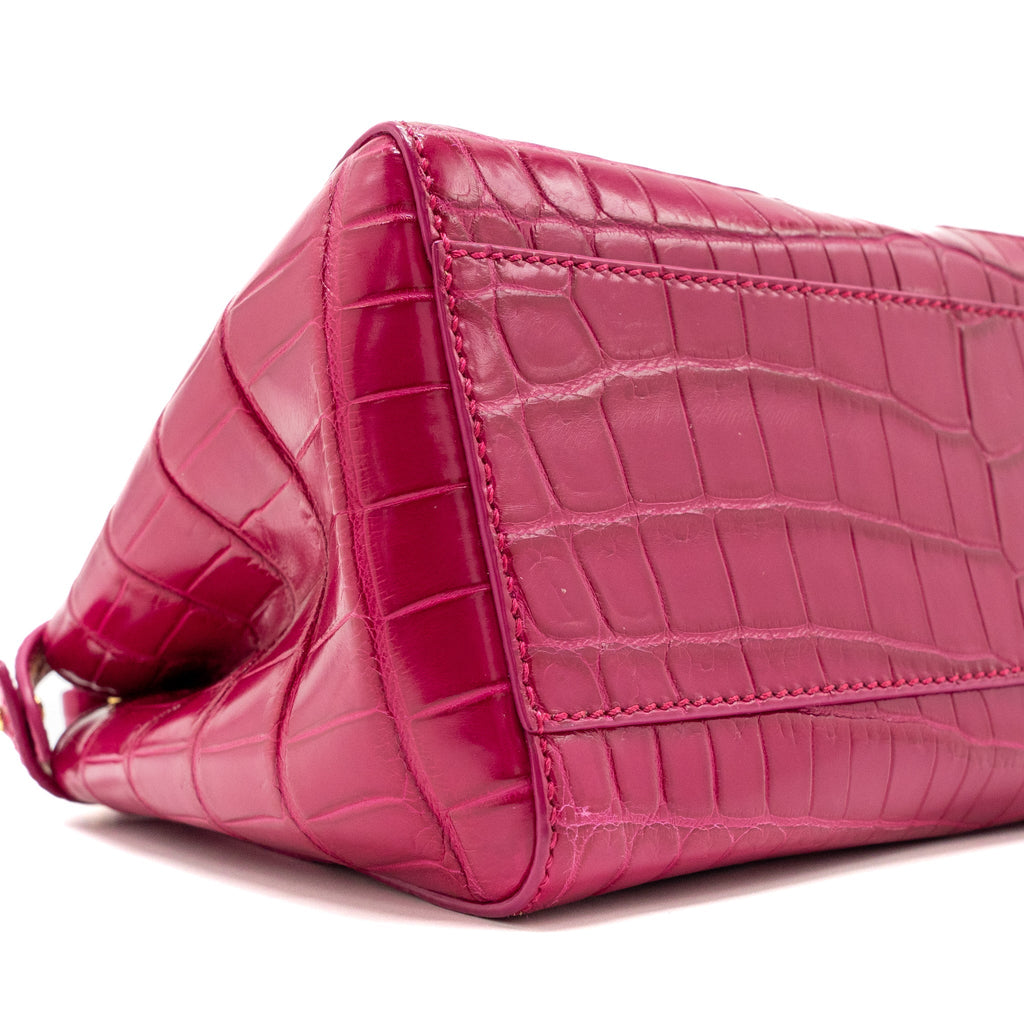 FENDI MINI PEEKABOO BAG CROCODILE PINK GHW