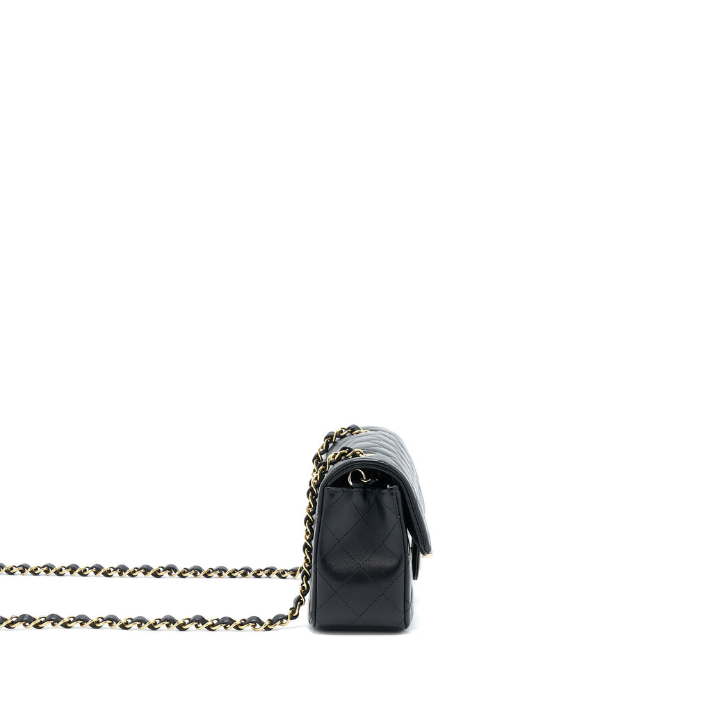 CHANEL MINI RECTANGULAR LAMBSKIN BLACK LGHW(MICROCHIP)