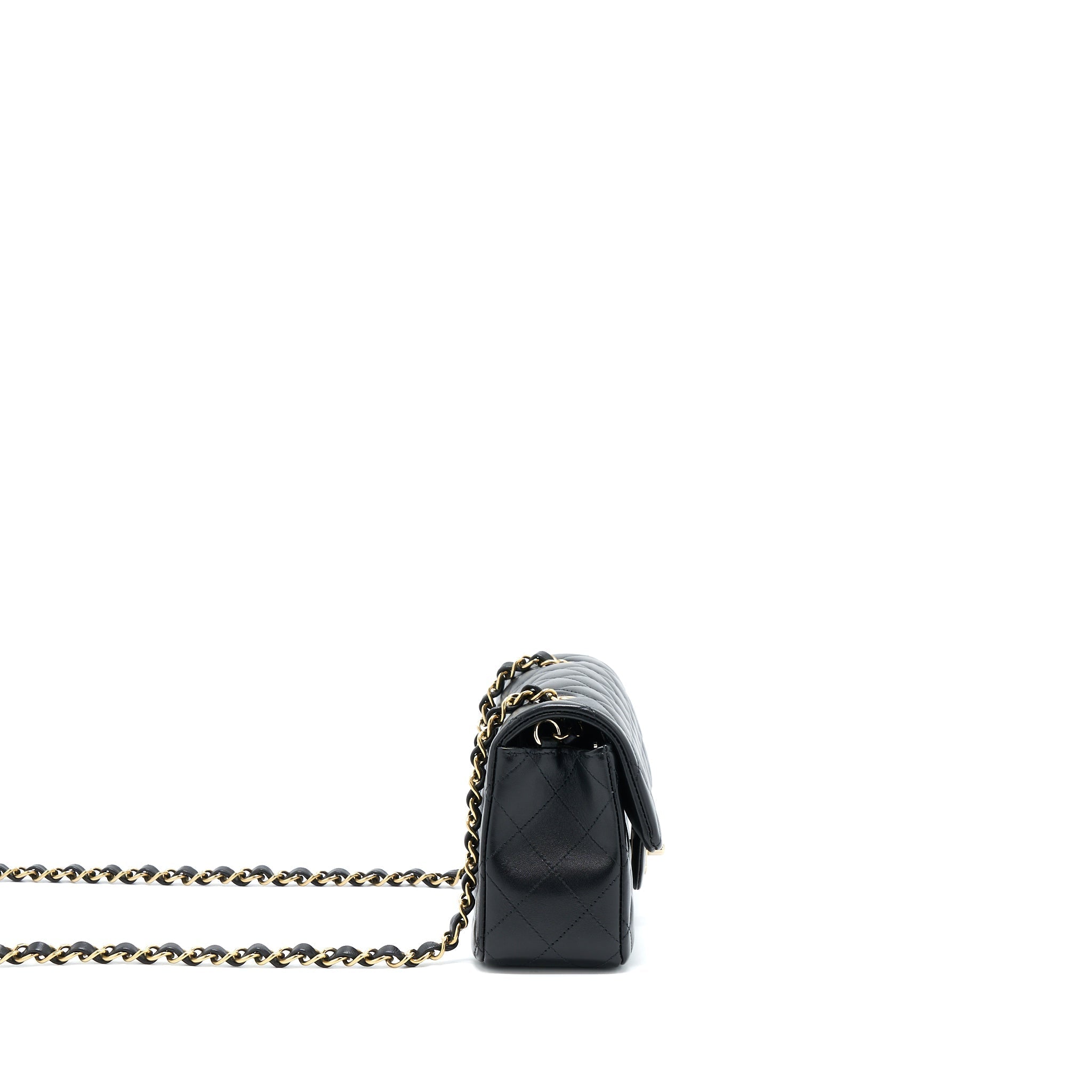 CHANEL MINI RECTANGULAR LAMBSKIN BLACK LGHW(MICROCHIP)