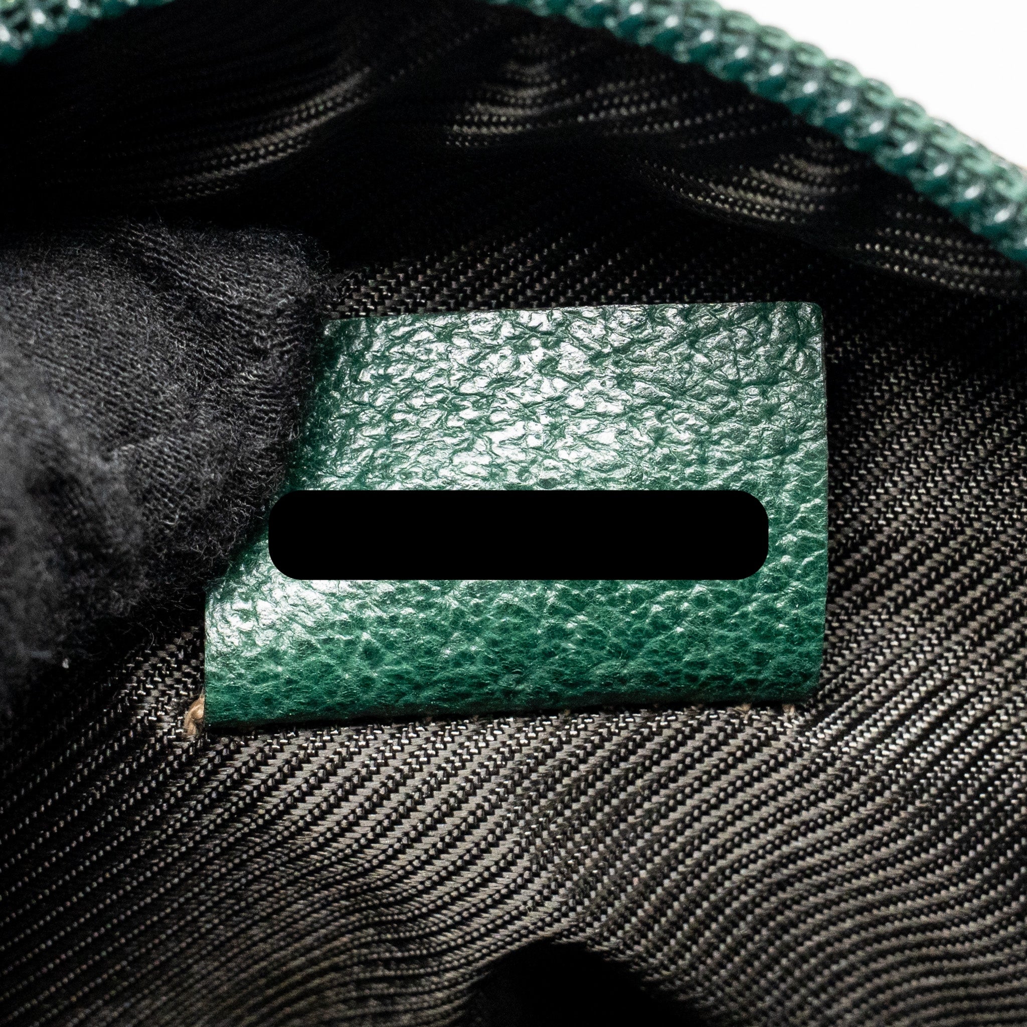 GUCCI BALTHUS TOFU HANDBAG GG CANVAS/ LEATHER BEIGE/ DARK GREEN