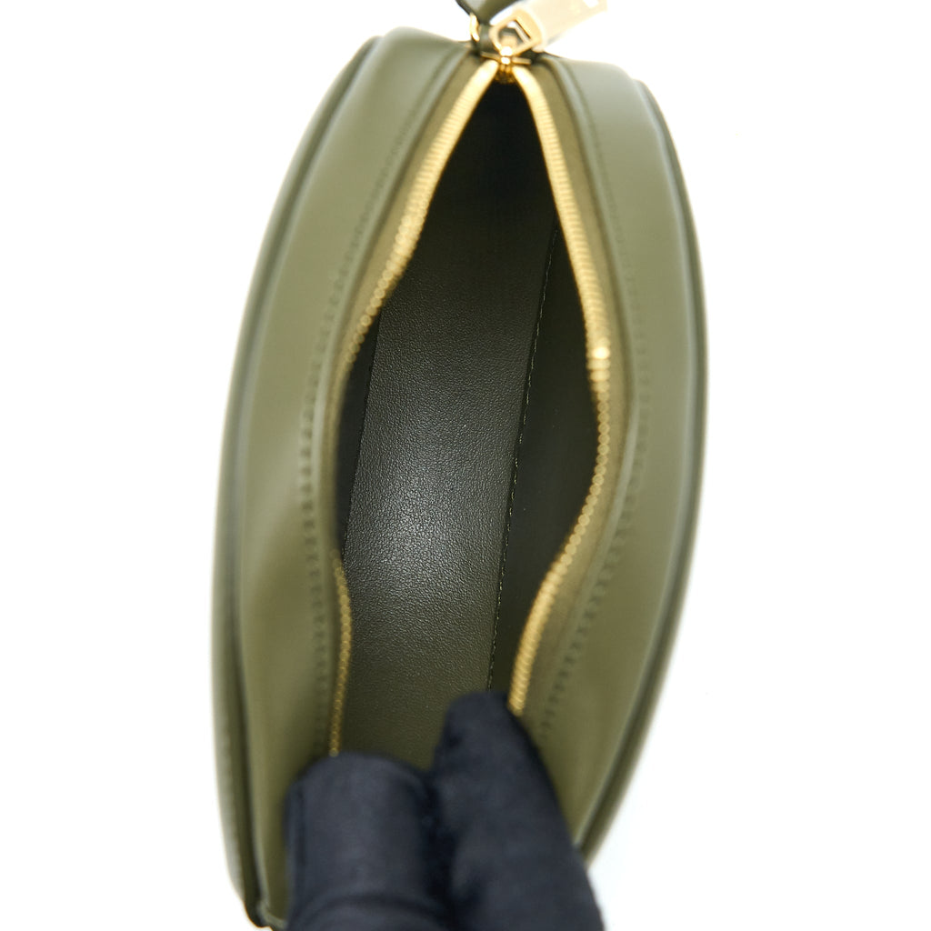 CELINE CROSSBODY OVAL PURSE CALFSKIN OLIVE GREEN GHW