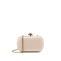 BOTTEGA VENETA STRETCH KNOT CLUTCH BEIGE/ LIGHT BROWN