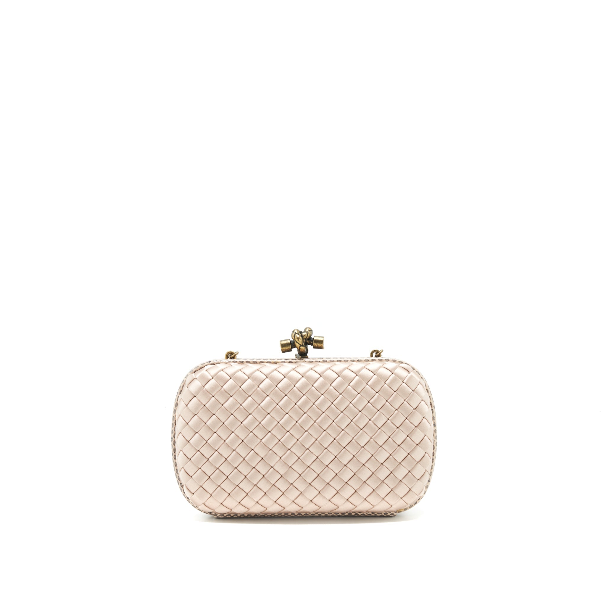 BOTTEGA VENETA STRETCH KNOT CLUTCH BEIGE/ LIGHT BROWN