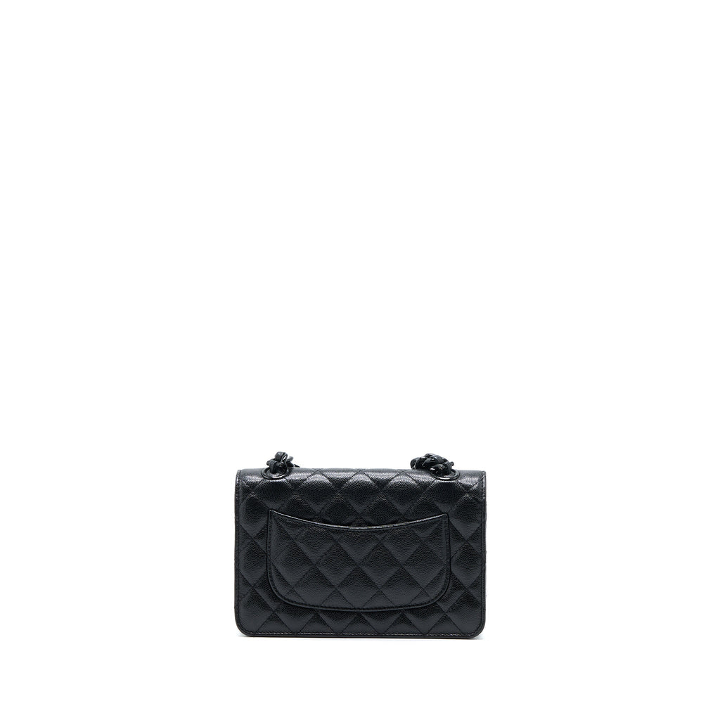 CHANEL QUILTED WALLET ON CHAIN CAVIAR SO BLACK