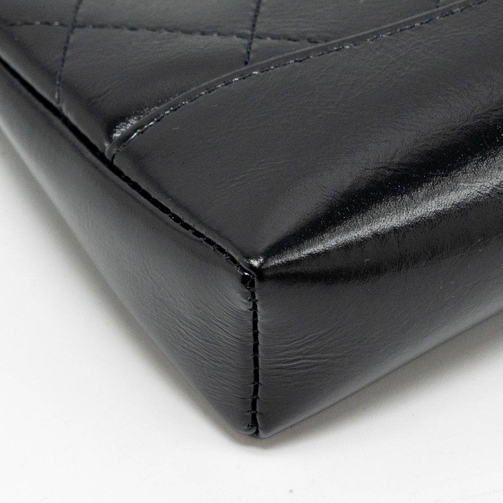 CHANEL 24C MINI 31 CLUTCH WITH CHAIN SHINY CALFSKIN BLACK LGHW (MICROCHIP)