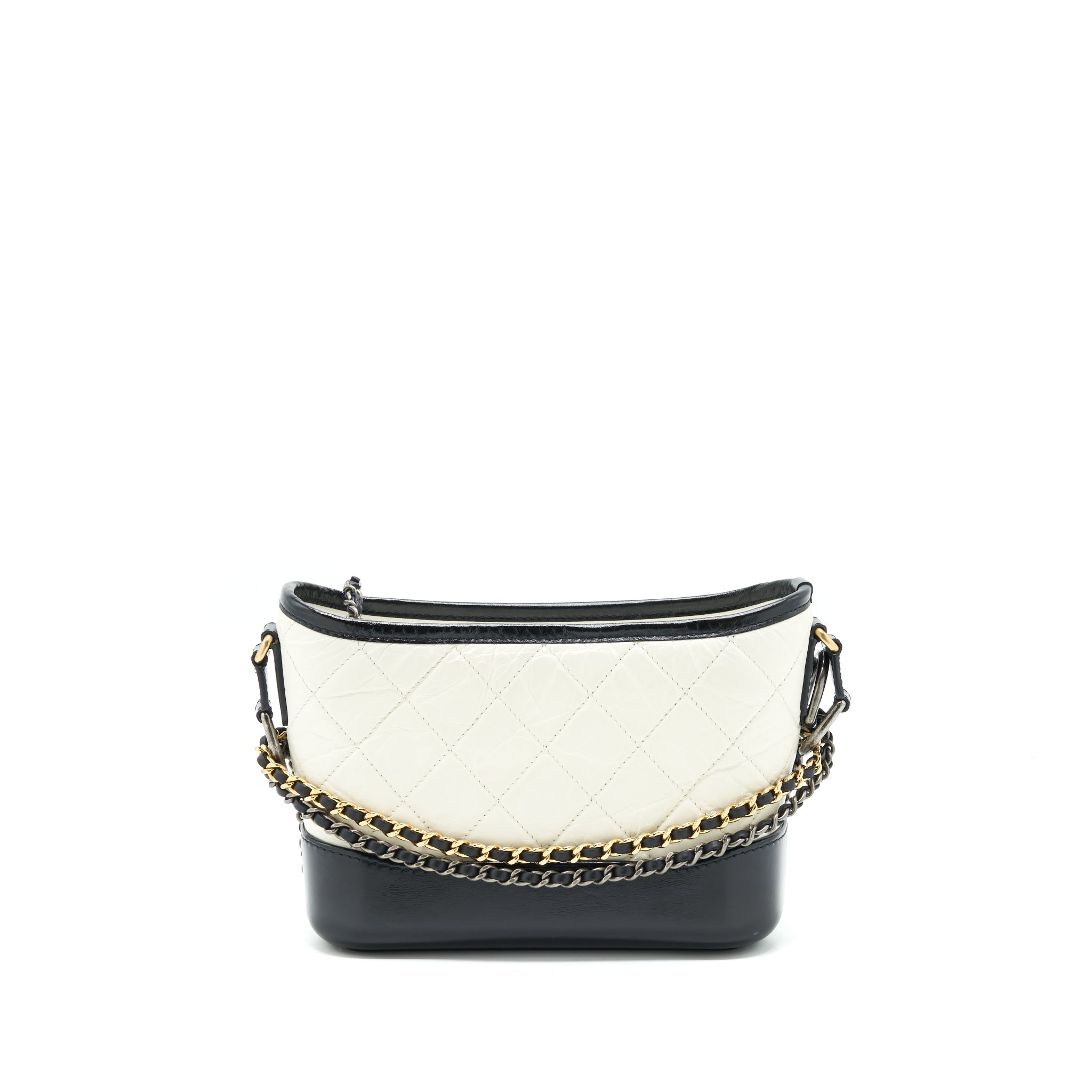 CHANEL SMALL GABRIELLE HOBO BAG WHITE/BLACK