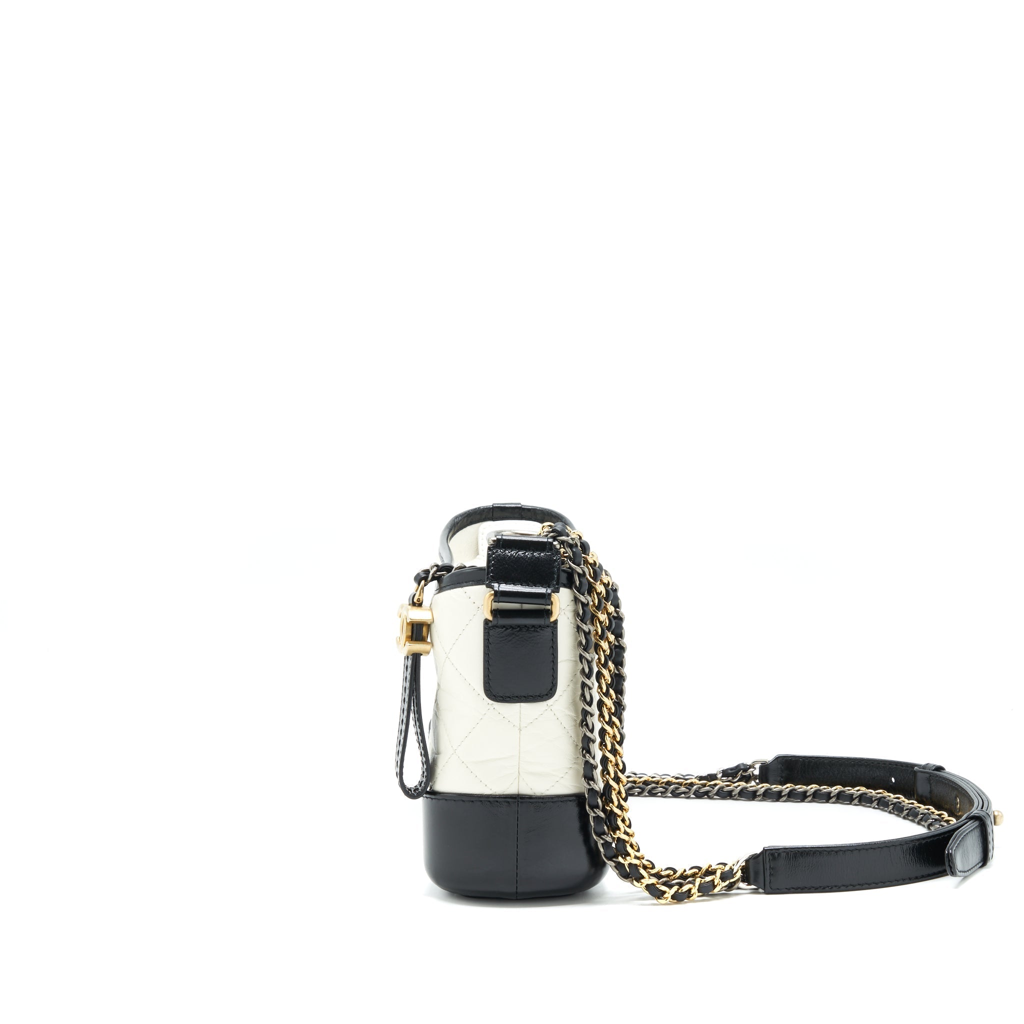 CHANEL SMALL GABRIELLE HOBO BAG WHITE/BLACK