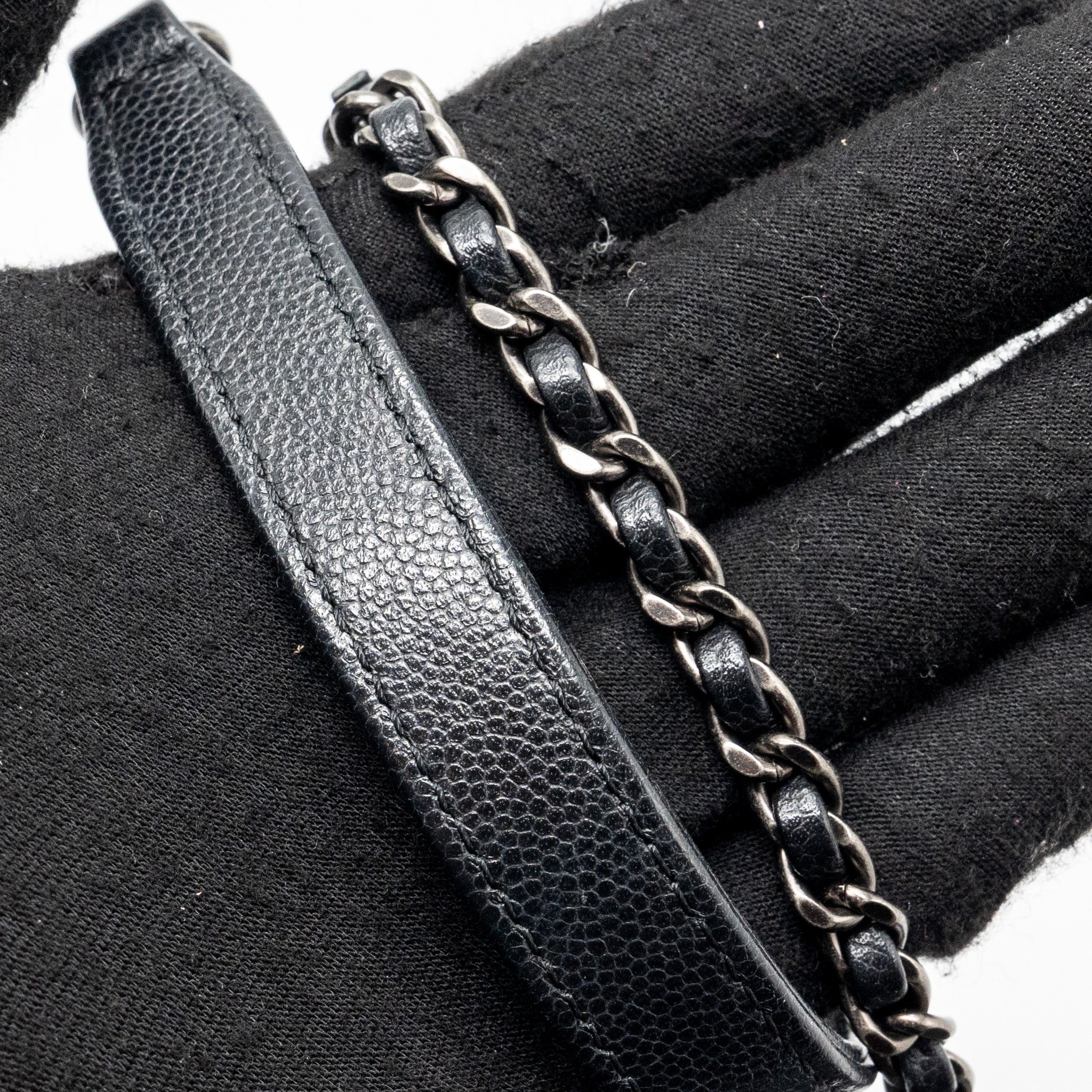 CHANEL SMALL COCO HANDLE CAVIAR BLACK RUTHENIUM HARDWARE