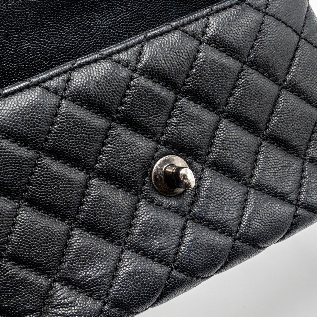 CHANEL SMALL COCO HANDLE CAVIAR BLACK RUTHENIUM HARDWARE