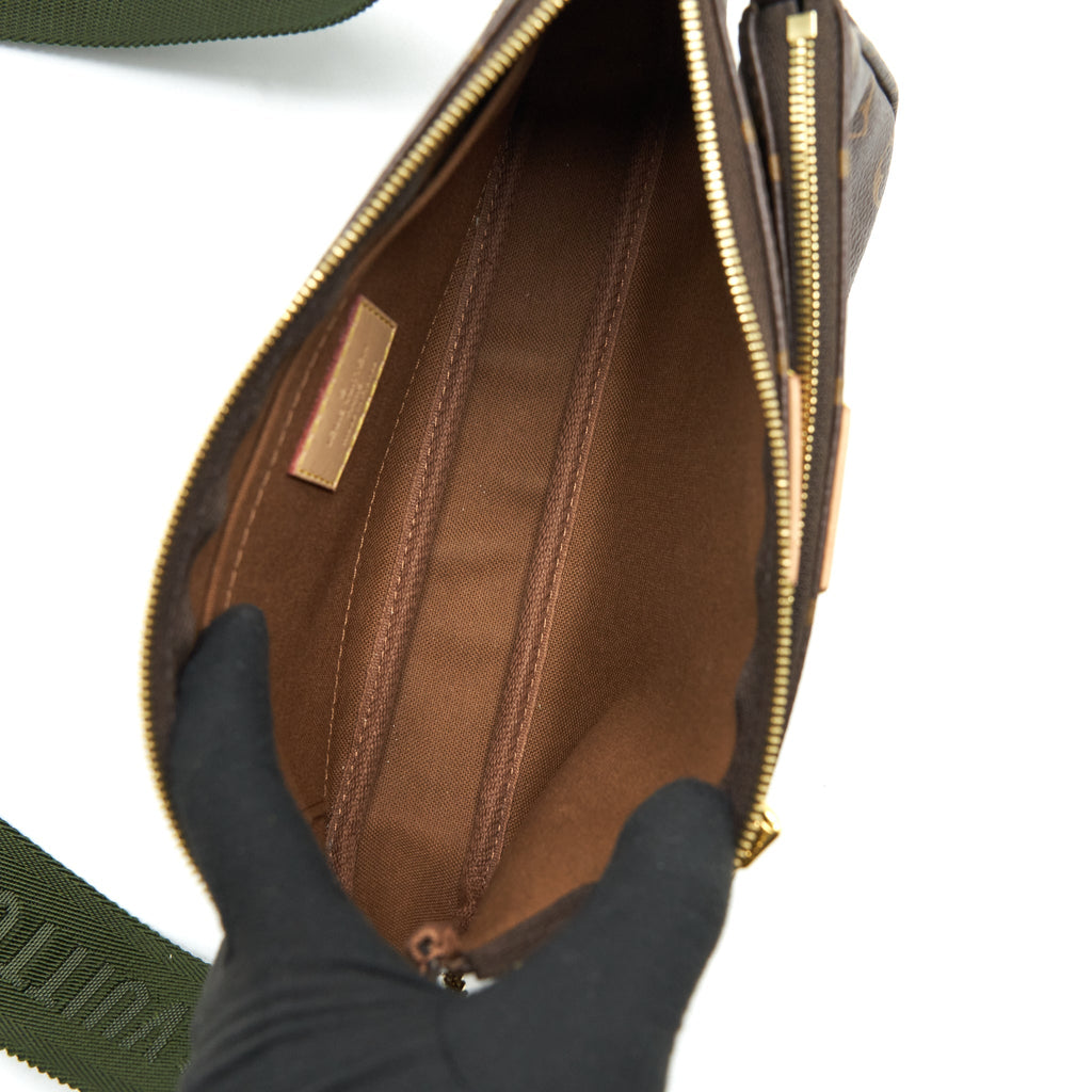 LOUIS VUITTON MULTI POCHETTE KAHKI STRAP MONOGRAM GHW