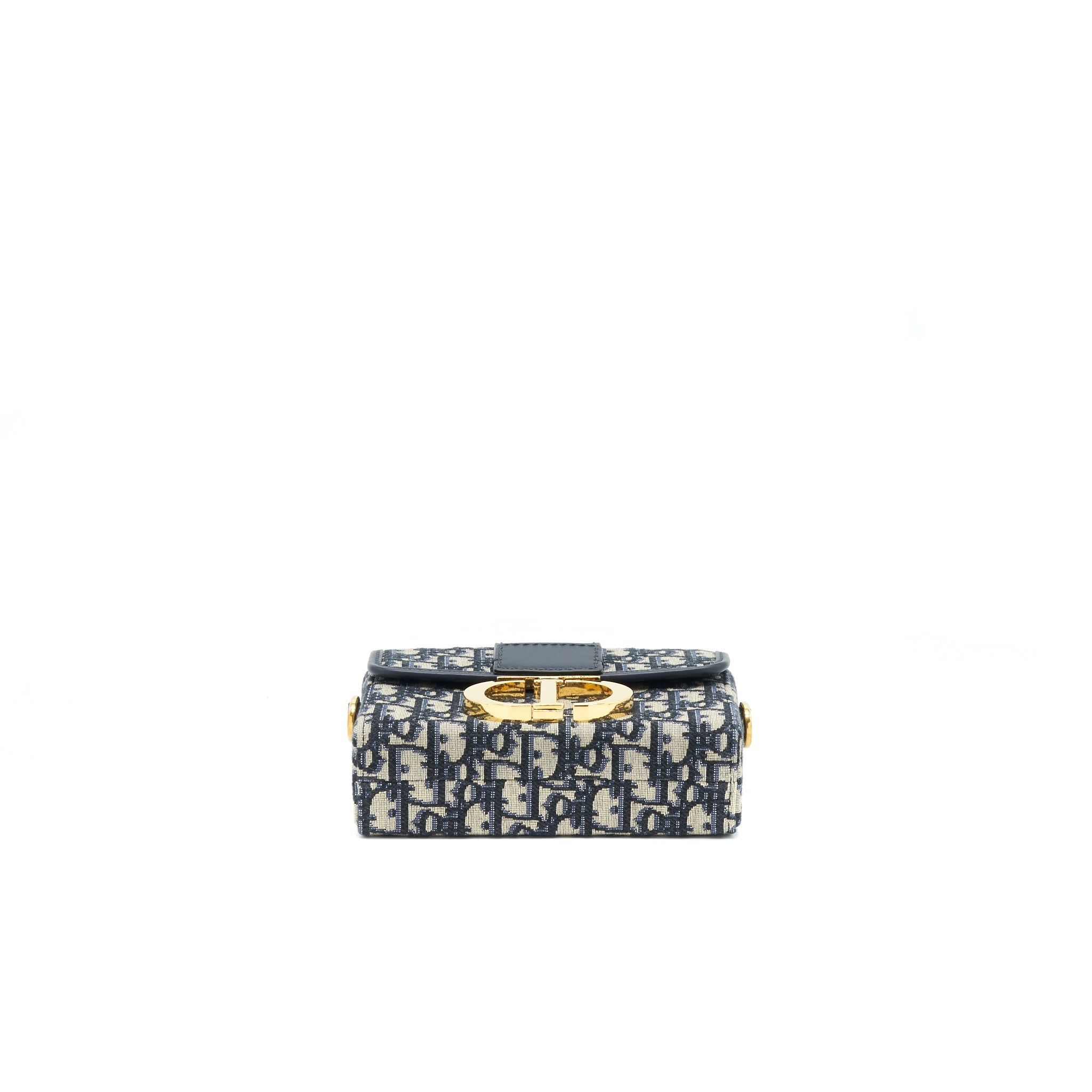 DIOR MONTAIGNE MINI BOX BAG BLUE OBLIQUE GHW
