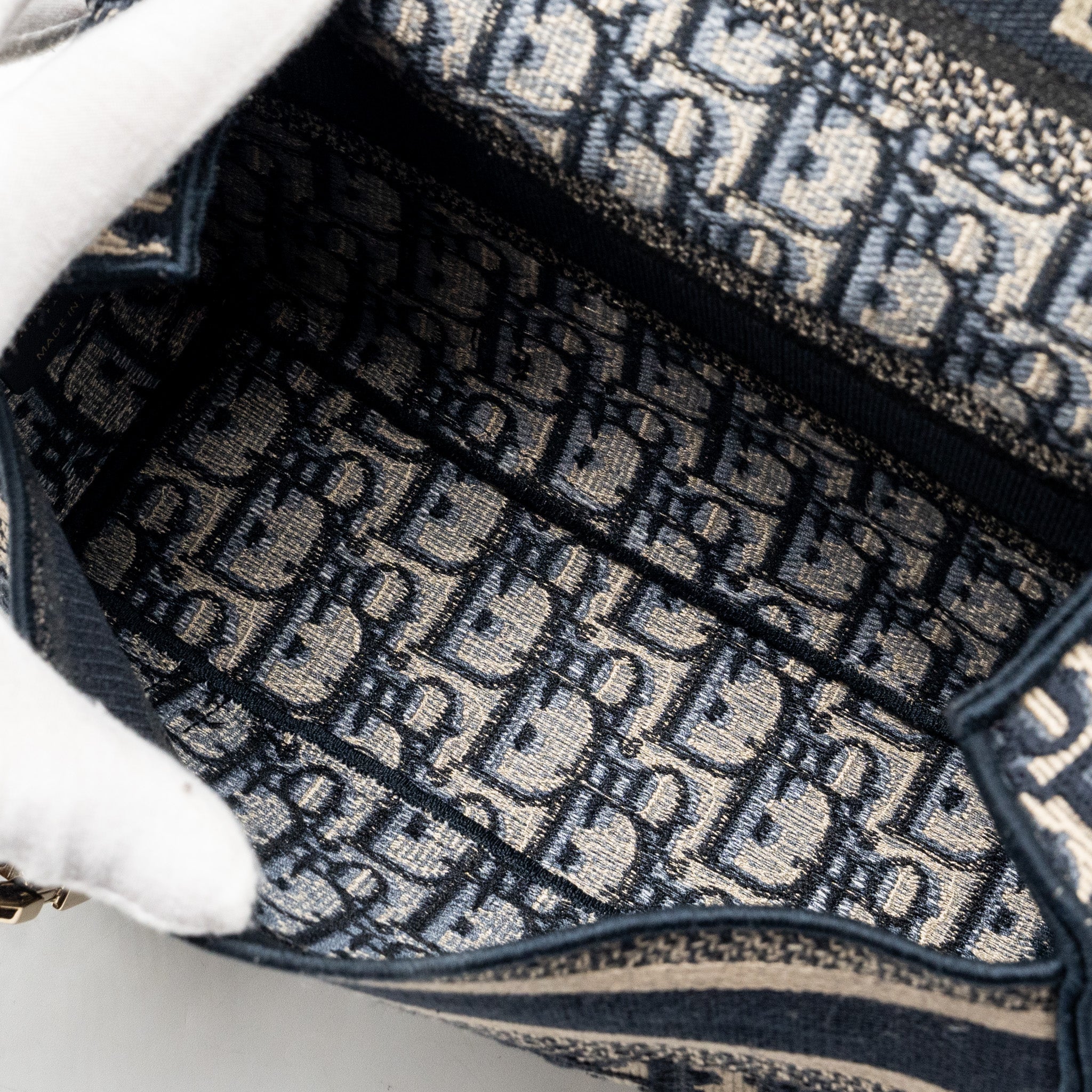 DIOR SMALL DIORCAMP BAG DIOR OBLIQUE EMBROIDERY CANVAS BLUE LGHW