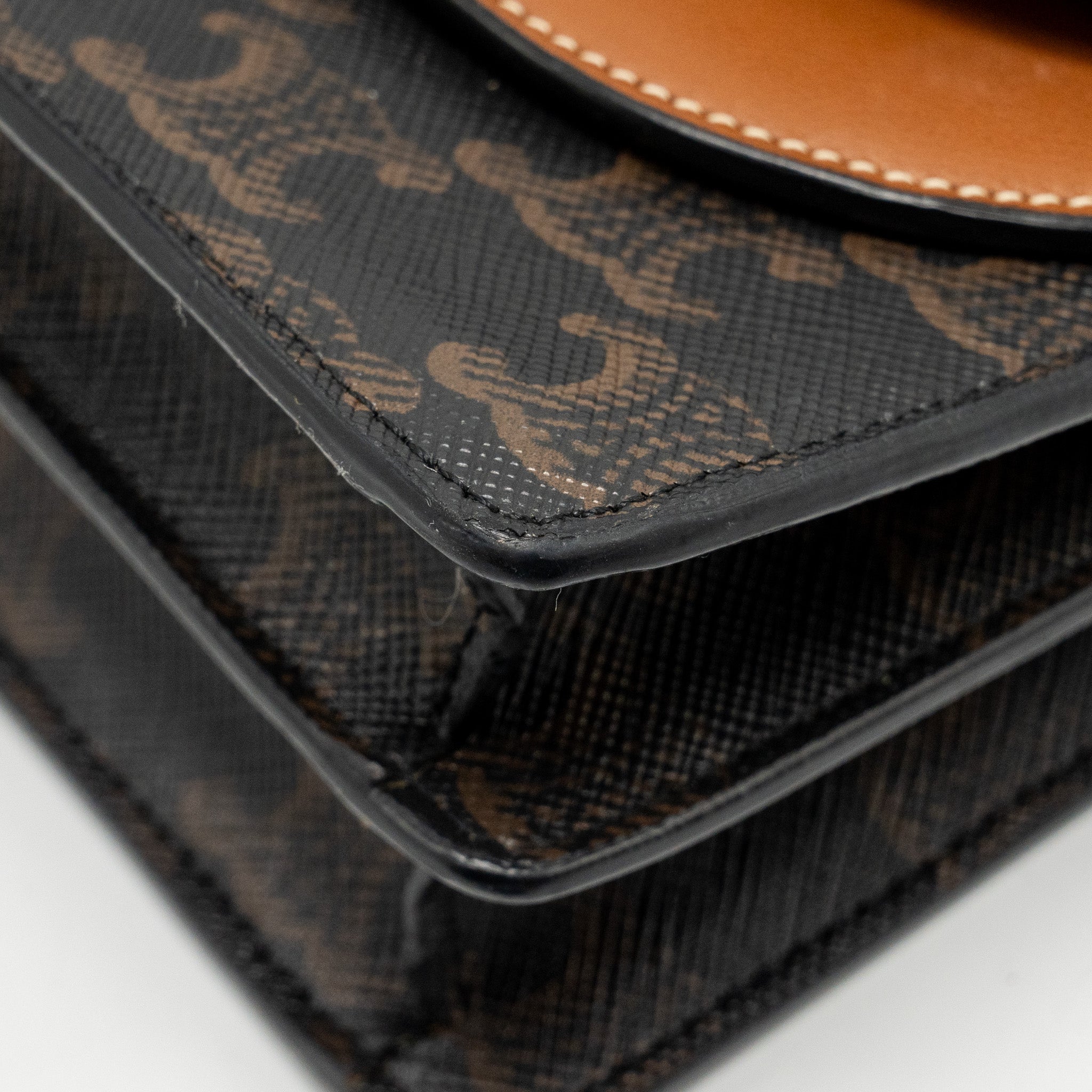 CELINE WALLET ON STRAP TRIOMPHE CANVAS /SMOOTH LAMBSKIN TAN GHW