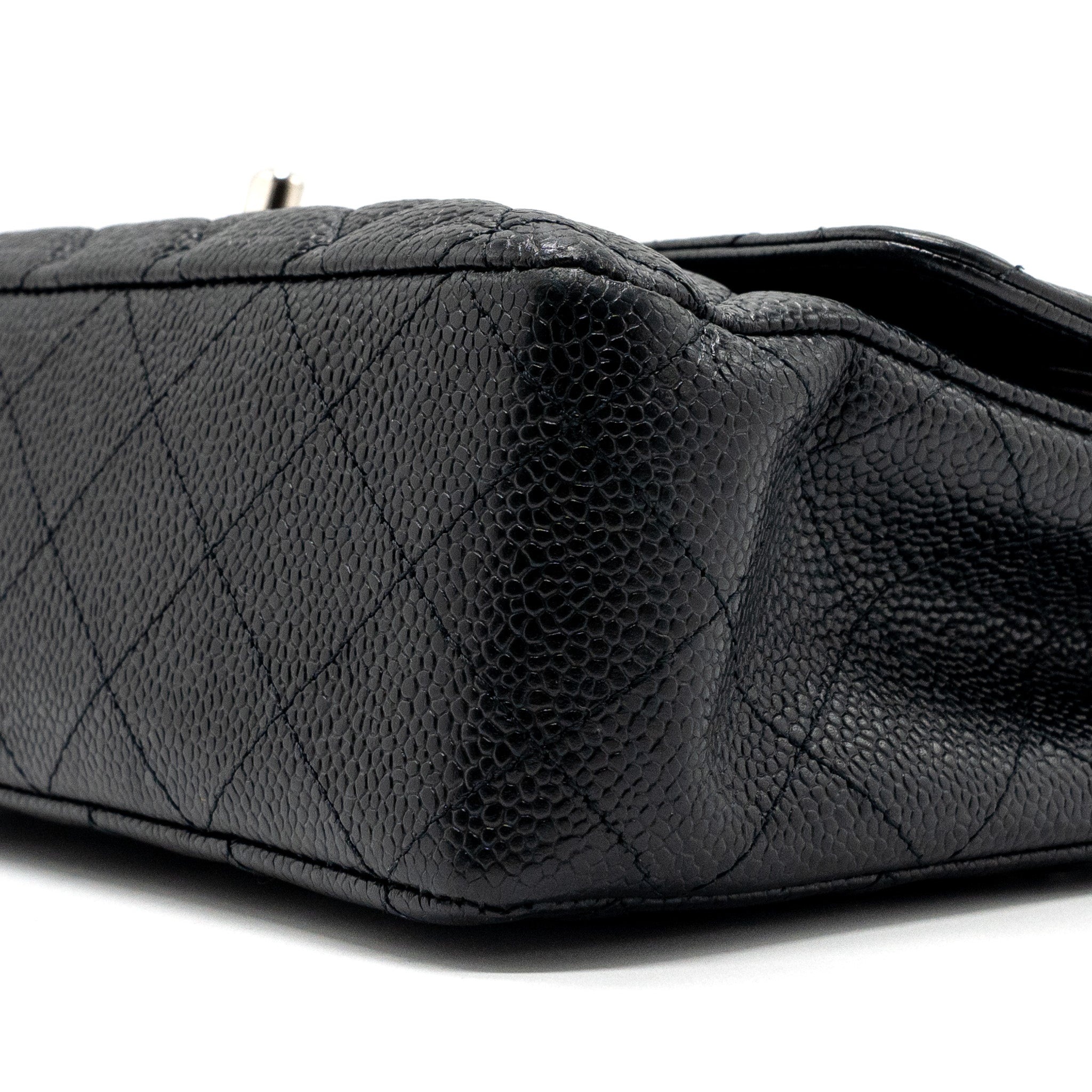 CHANEL MEDIUM CLASSIC FLAP BAG CAVIAR BLACK WITH SHW