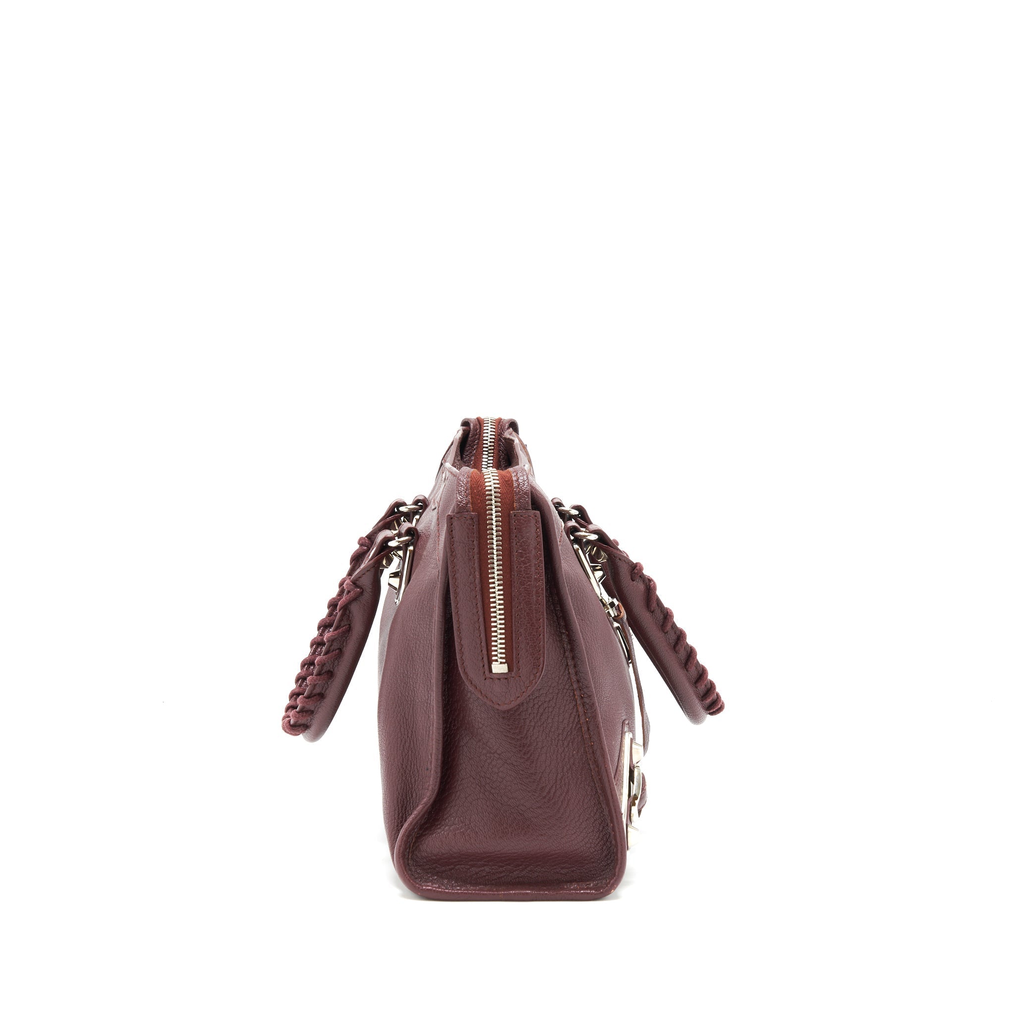 BALENCIAGA SMALL CITY EDGE BURGUNDY SHW