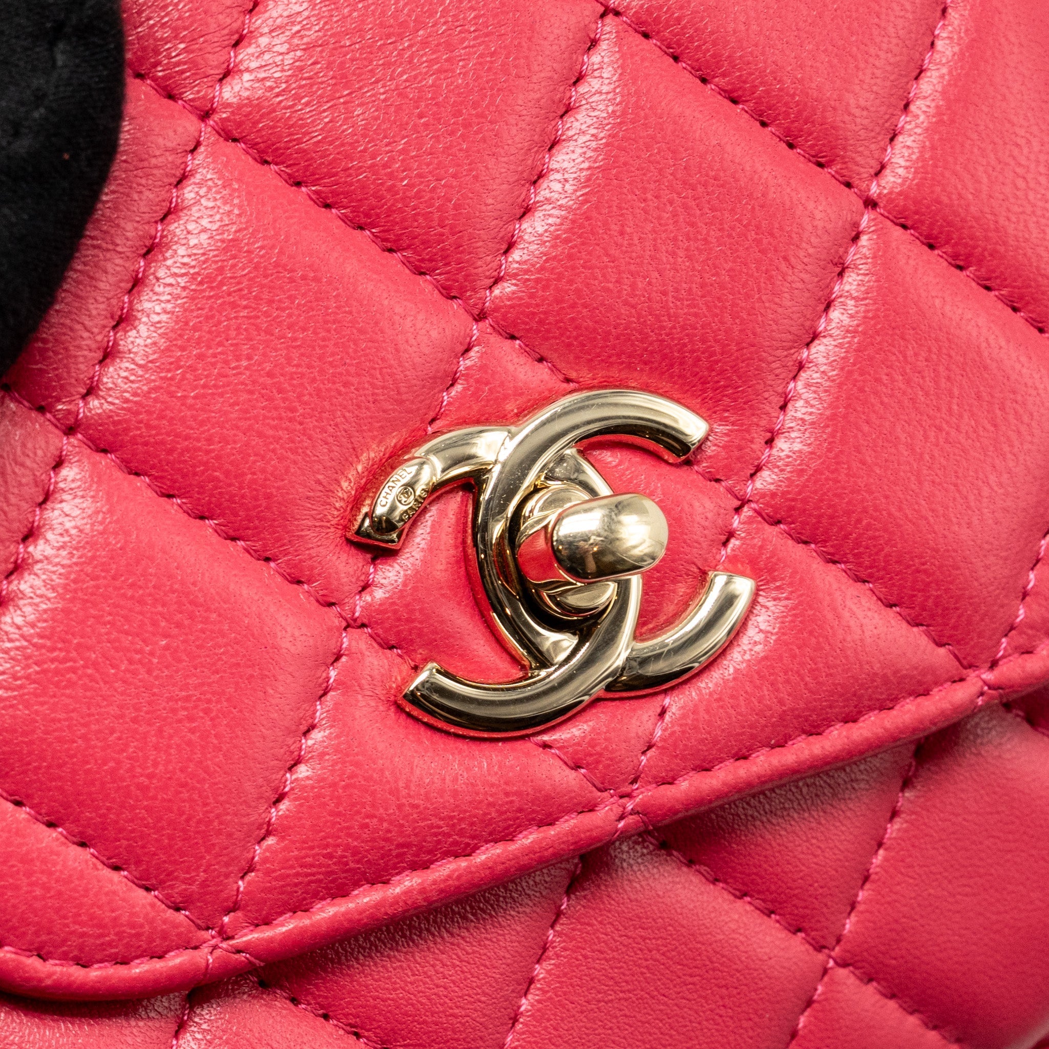 CHANEL MINI TRENDY CC CLUTCH WITH CHAIN LAMBSKIN PINK LGHW