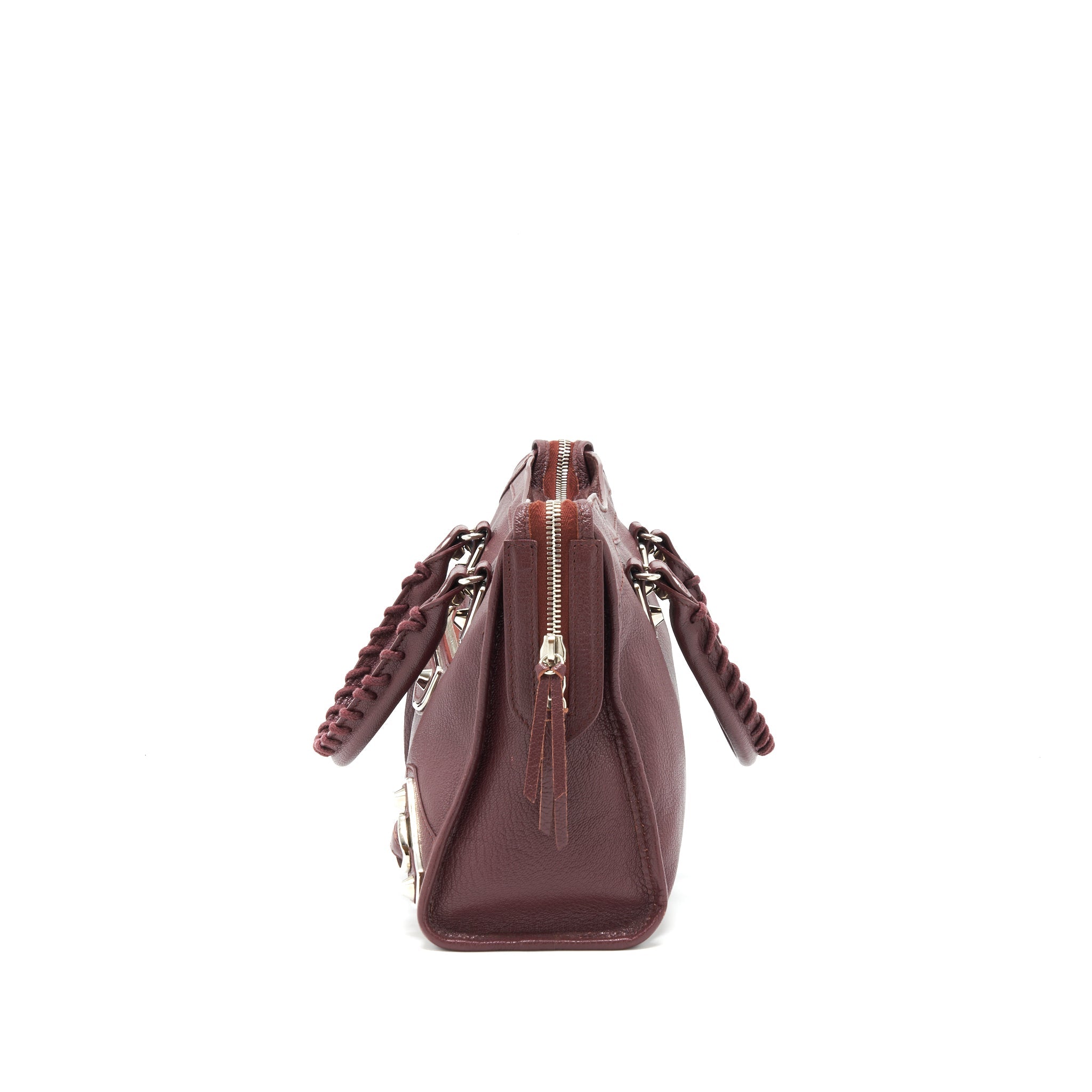 BALENCIAGA SMALL CITY EDGE BURGUNDY SHW