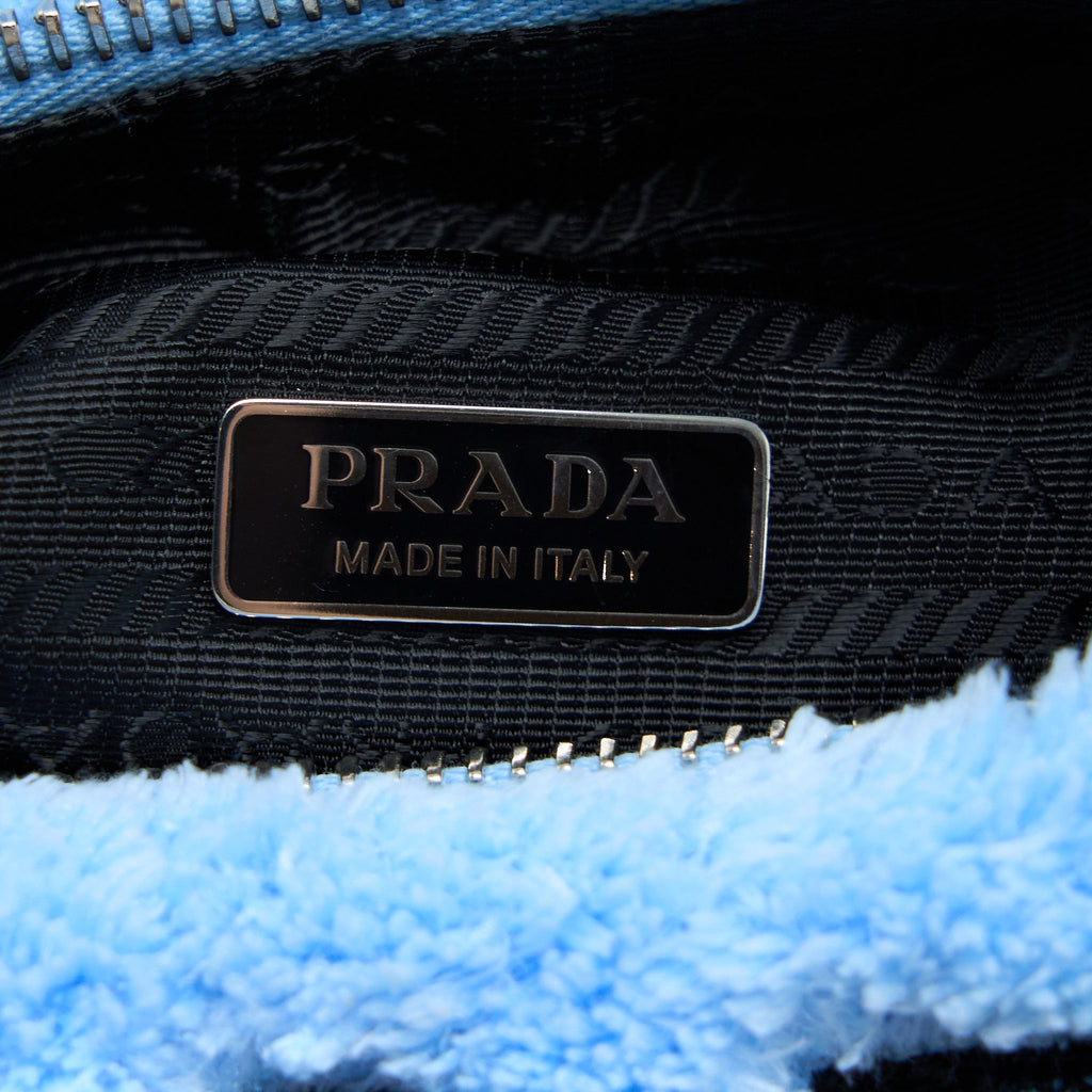 PRADA RE-EDITION 2000 TERRY MINI BAG BLUE SHW