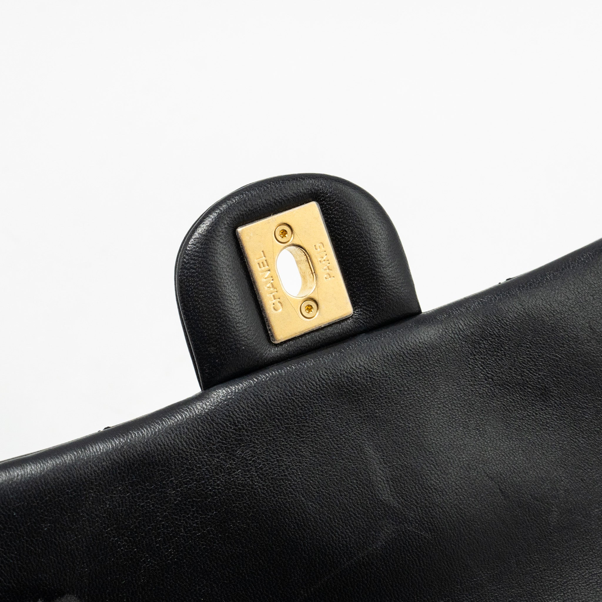 CHANEL MY PERFECT MINI FLAP BAG WITH PEARL CHAIN LAMBSKIN BLACK GHW (MICROCHIP)