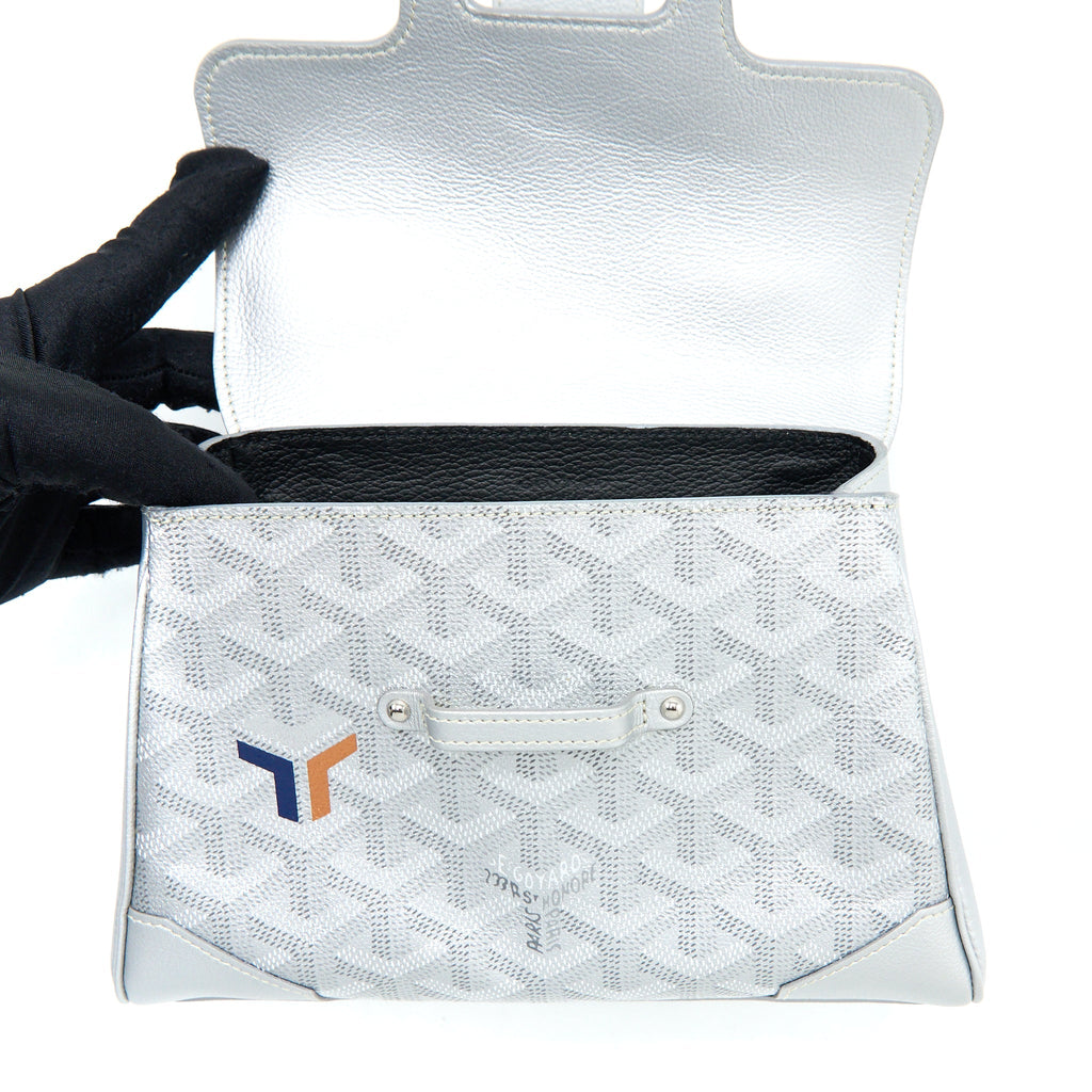 GOYARD SAIGON SOUPLE MINI LIMITED EDITION CANVAS/CALFSKIN SILVER SHW