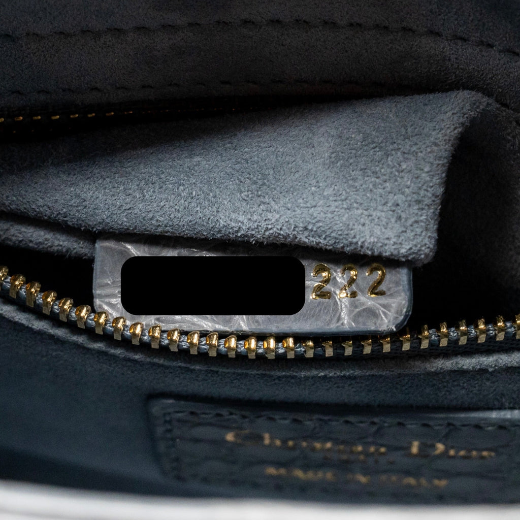 DIOR MINI LADY DIOR ALLIGATOR MISSISSIPPIENSIS GREY LGHW
