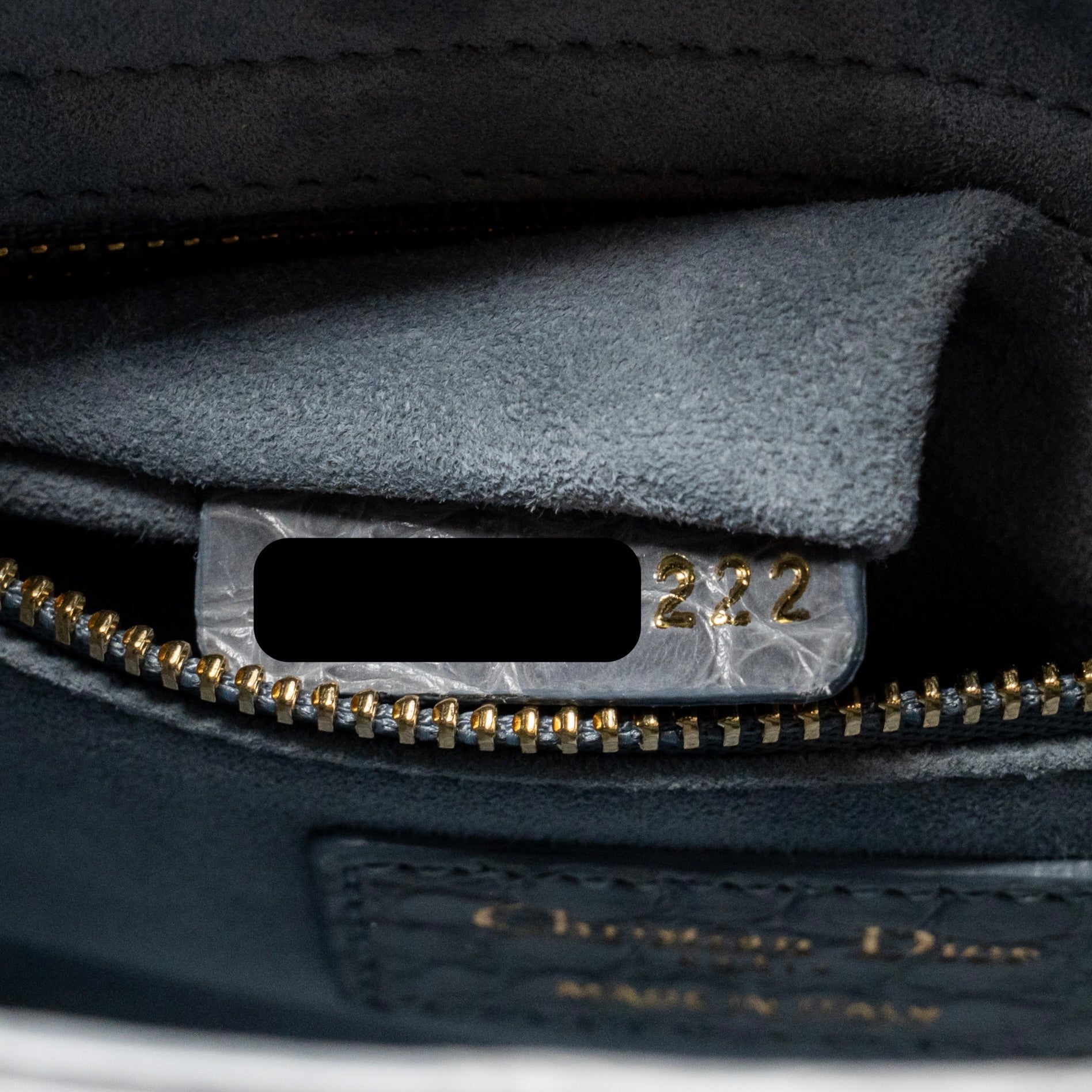 DIOR MINI LADY DIOR ALLIGATOR MISSISSIPPIENSIS GREY LGHW