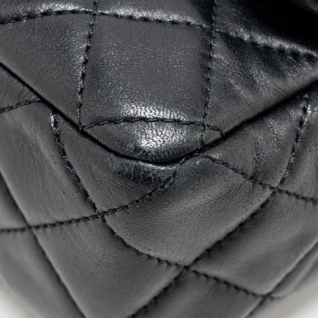 CHANEL PEARL CRUSH MINI RECTANGULAR FLAP BAG LAMBSKIN BLACK GHW