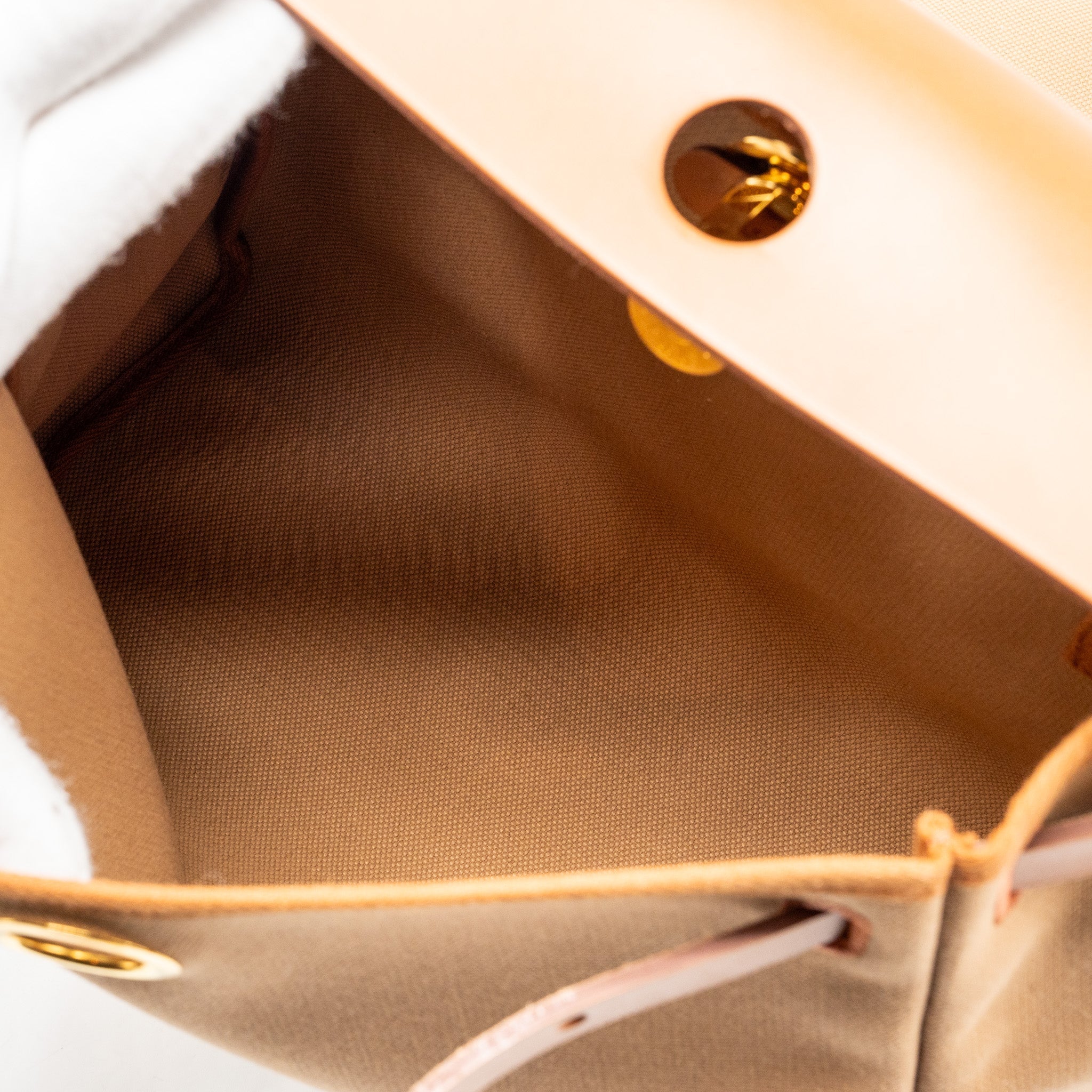 HERMES HERBAG 31 ZIP BAG CANVAS/VACHE HUNTER CHAI / FAUVE GHW