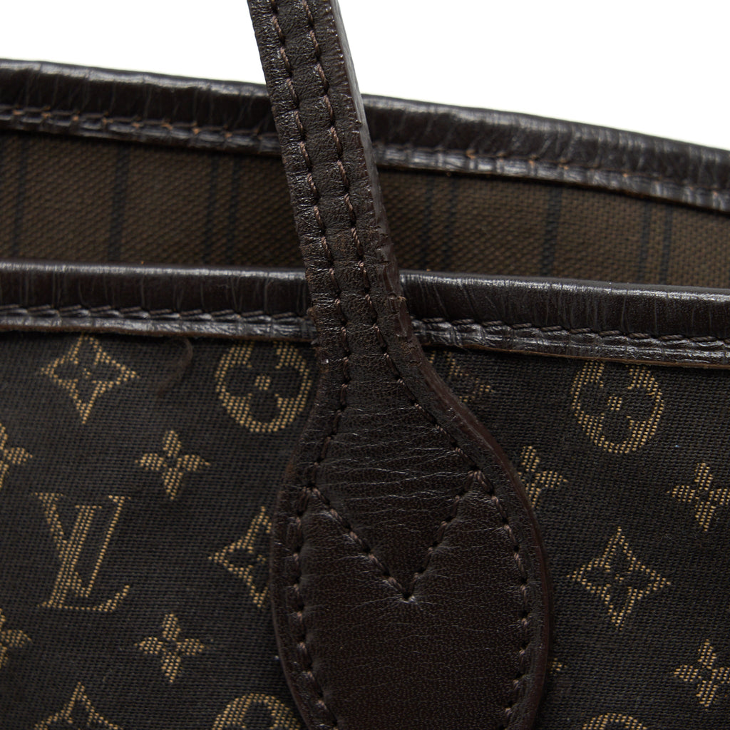 LOUIS VUITTON NEVERFULL MM MONOGRAM FABRIC DARK BROWN GHW