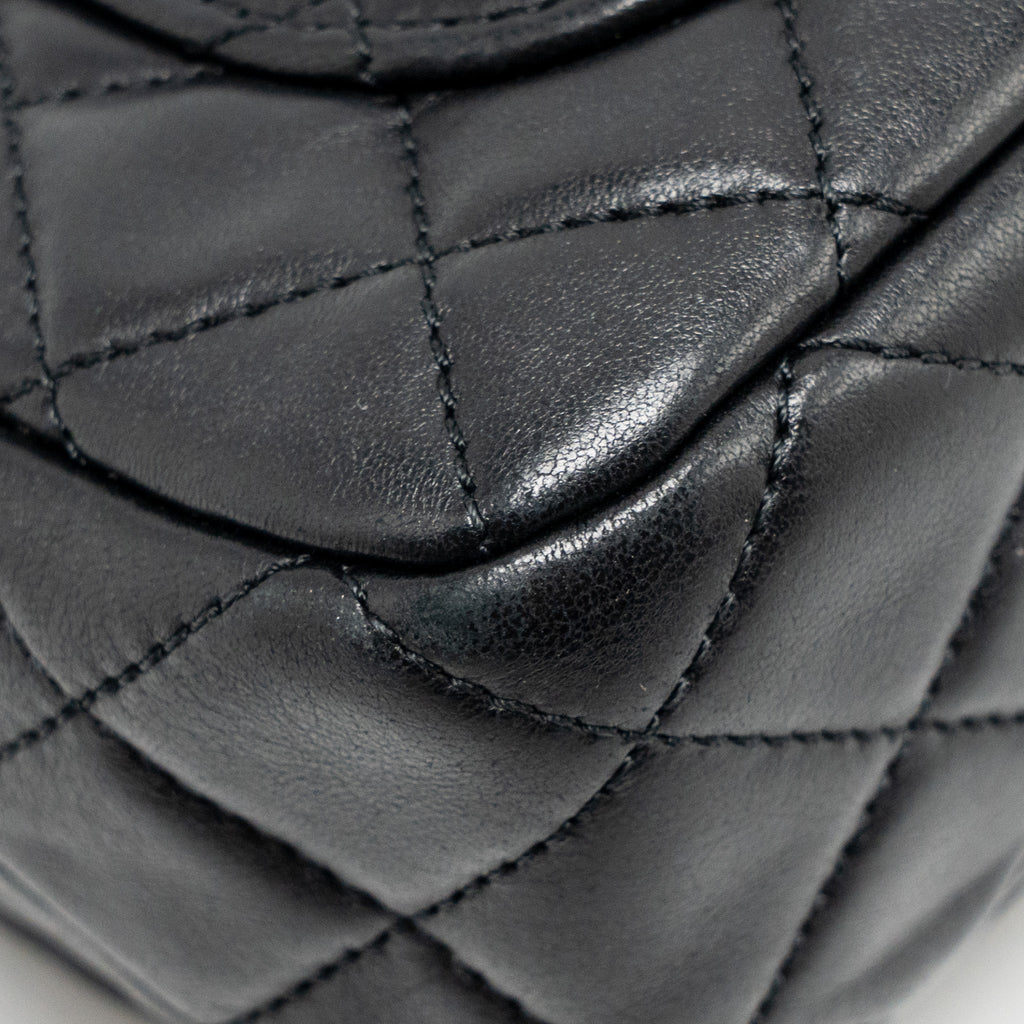 CHANEL PEARL CRUSH MINI RECTANGULAR FLAP BAG LAMBSKIN BLACK GHW