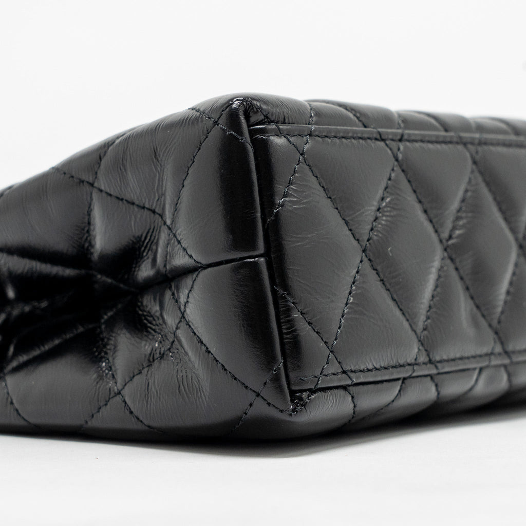 CHANEL MINI KELLY SHOPPING TOTE BAG CALFSKIN BLACK GHW (MICROCHIP)