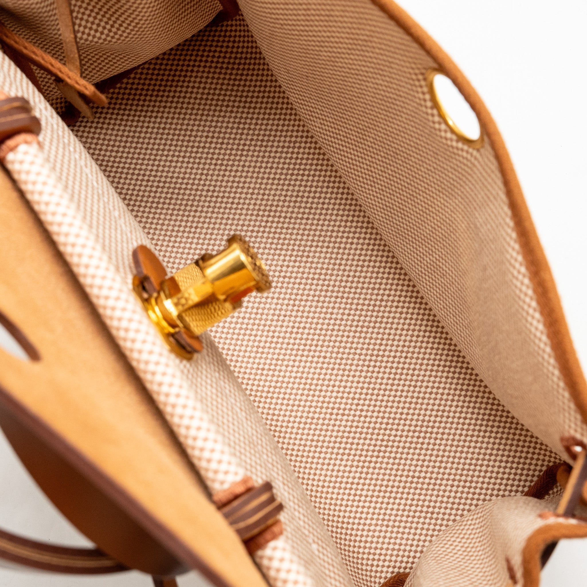 HERMES HERBAG 31 ZIP BAG CANVAS/VACHE HUNTER ECRU-BEIGE/FAUVE GHW