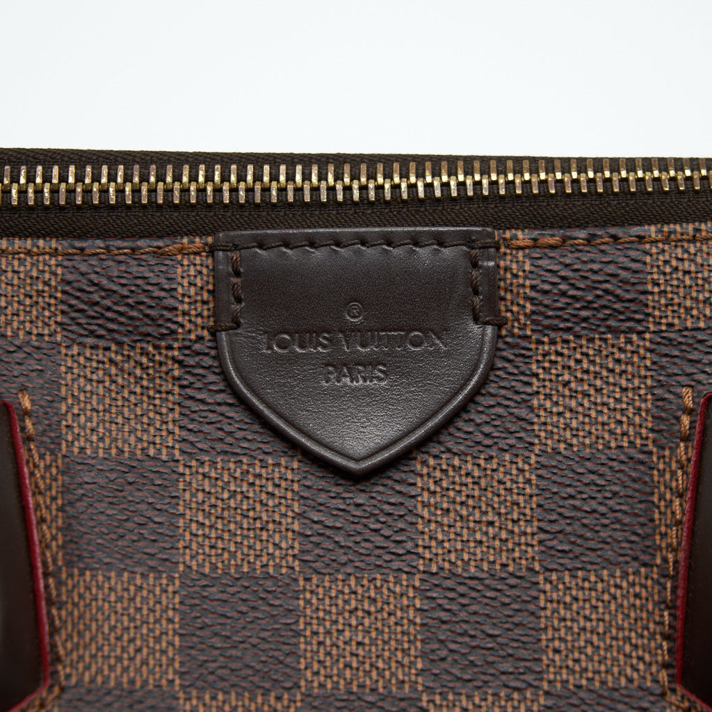 LOUIS VUITTON TOP HANDLE TOTE BAG WITH STRAP DAMIER EBENE/RED GHW