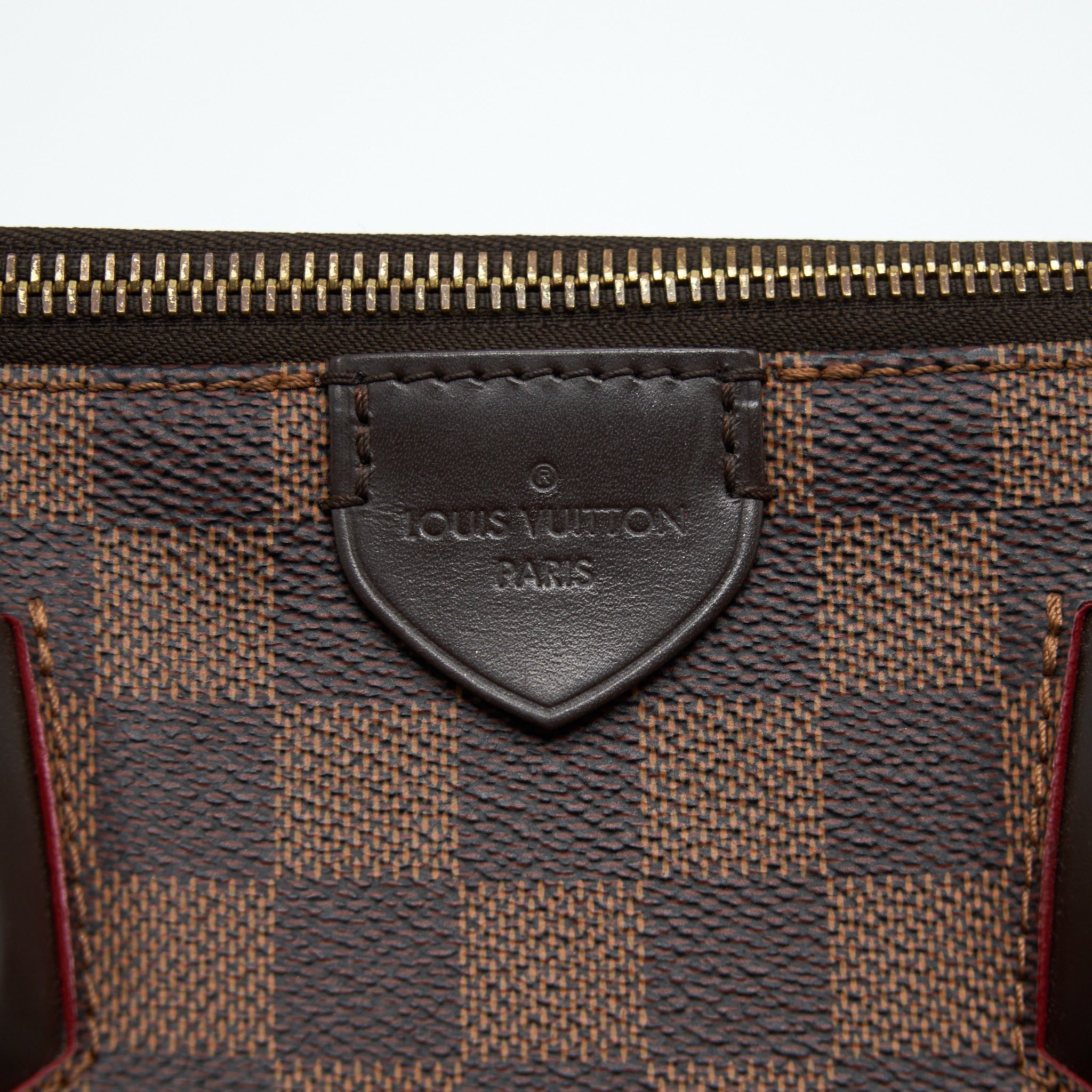 LOUIS VUITTON TOP HANDLE TOTE BAG WITH STRAP DAMIER EBENE/RED GHW