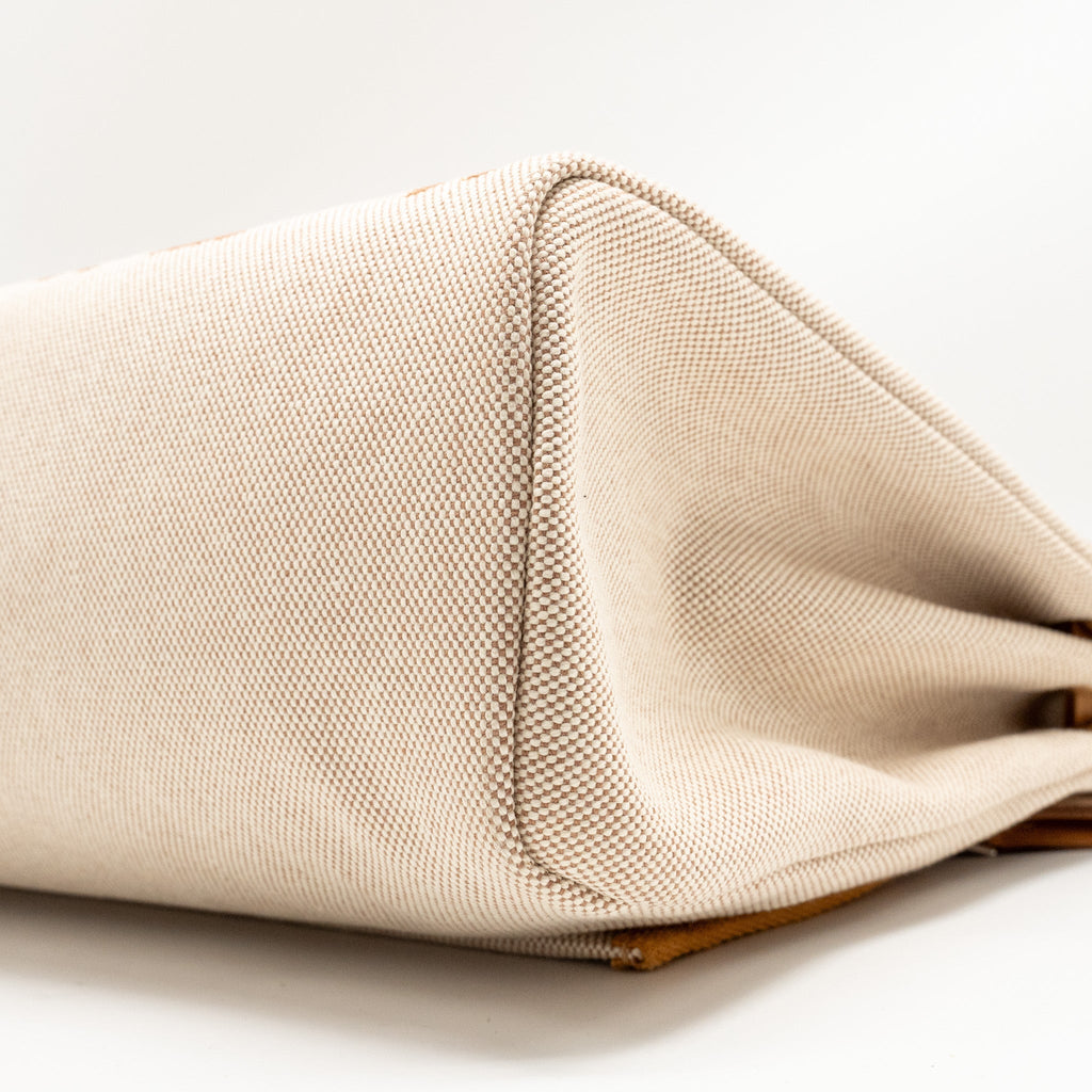 HERMES HERBAG ZIP 31 TOILE H EN RELIEF BRIDES GALA NAT SABLE/ECRU BEIGE SHW