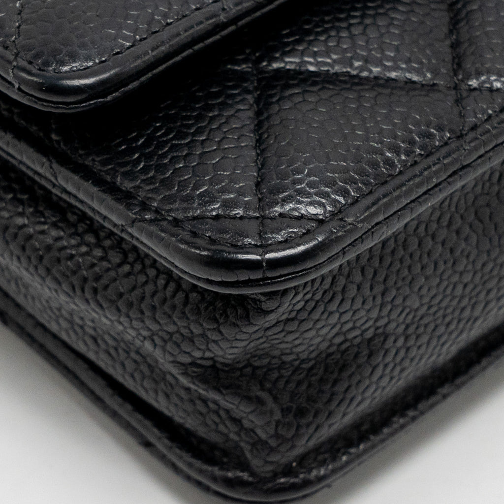 CHANEL CLASSIC WALLET ON CHAIN CAVIAR BLACK GHW