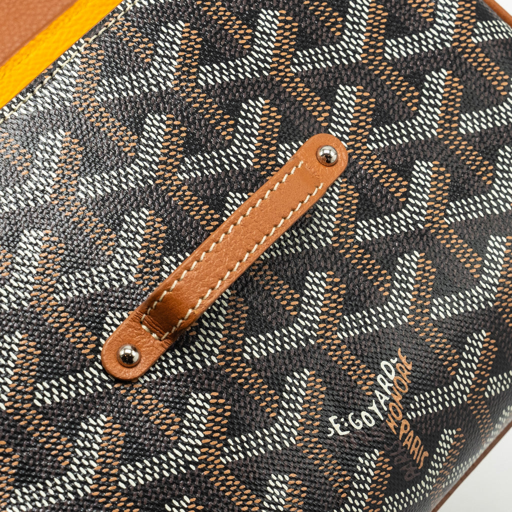 GOYARD MINI SAIGON BAG GOYARDINE CANVAS/CALFSKIN TAN/BLACK SHW