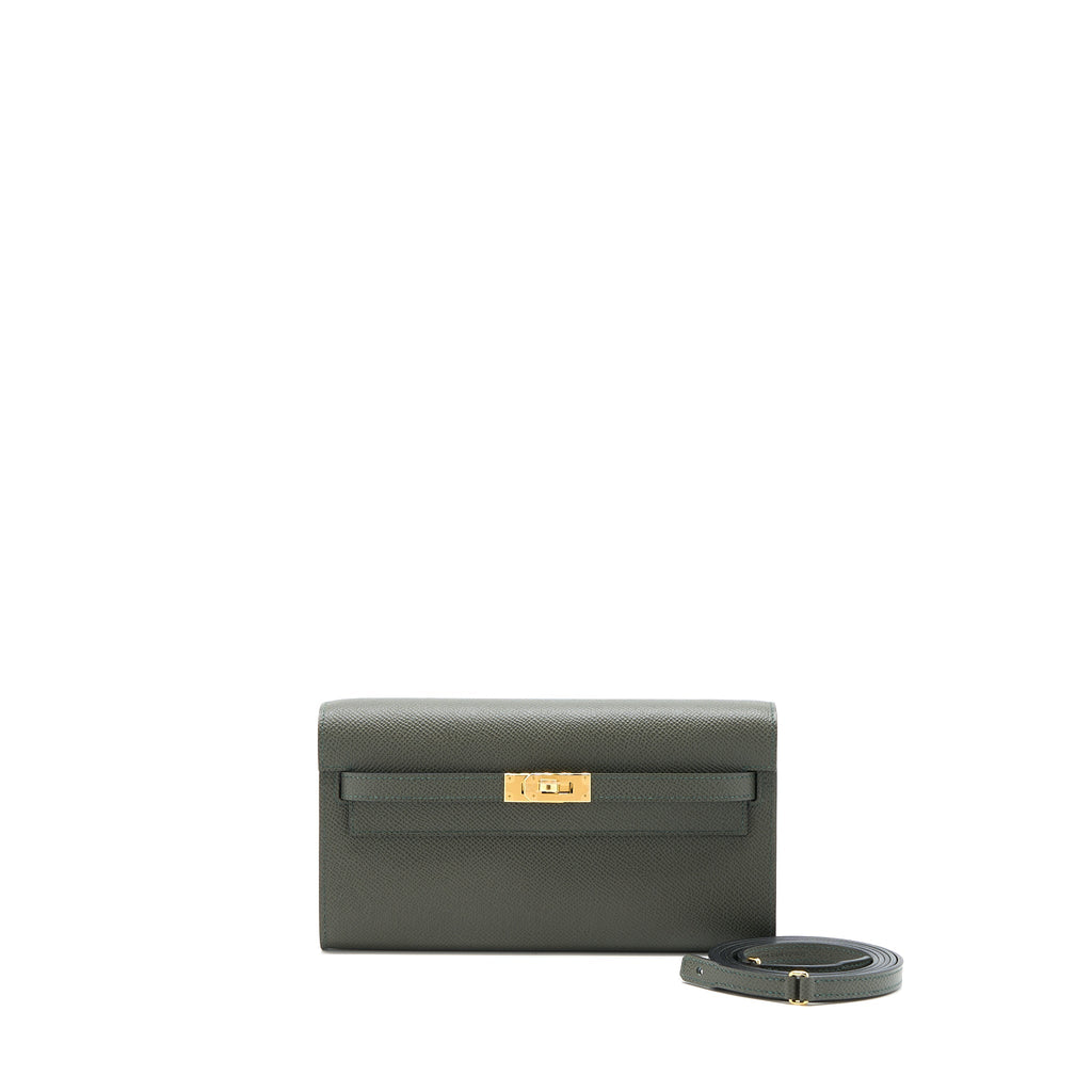 HERMES CLASSIC KELLY TO GO EPSOM C6 VERT DE GRIS GHW