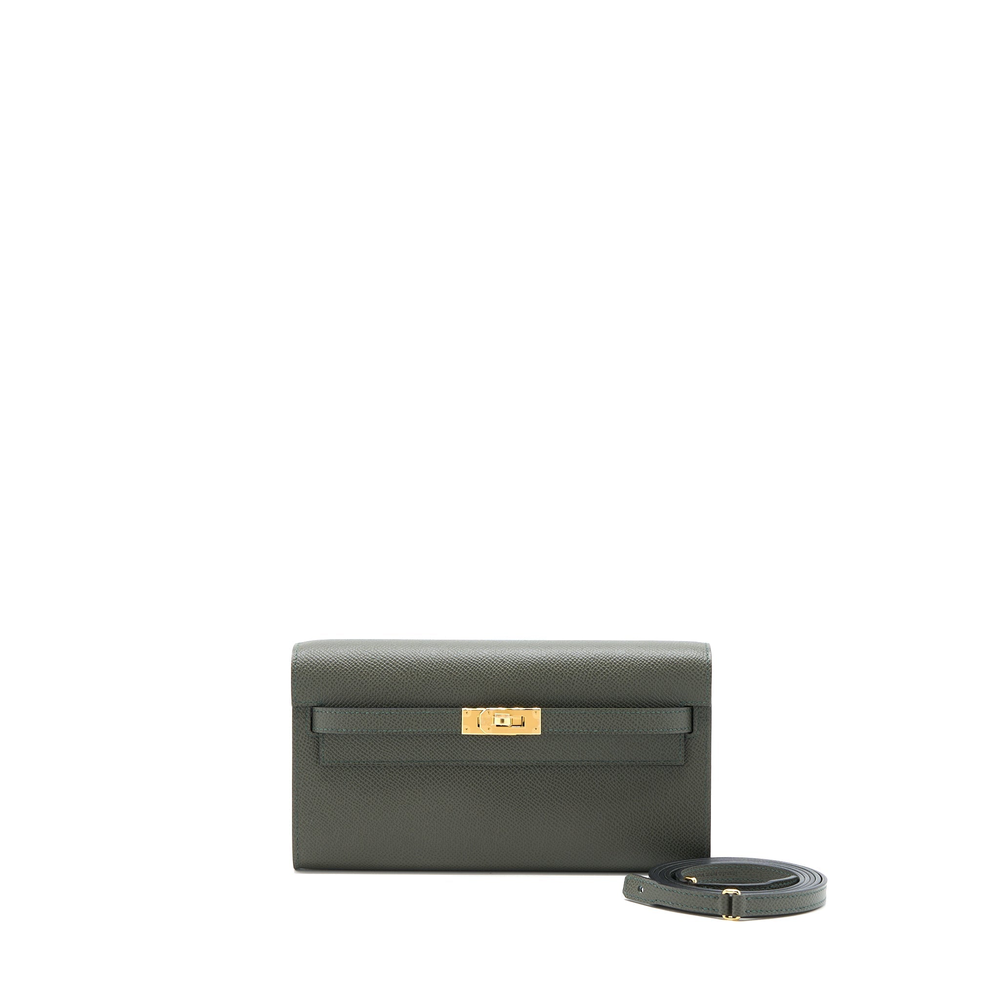 HERMES CLASSIC KELLY TO GO EPSOM C6 VERT DE GRIS GHW